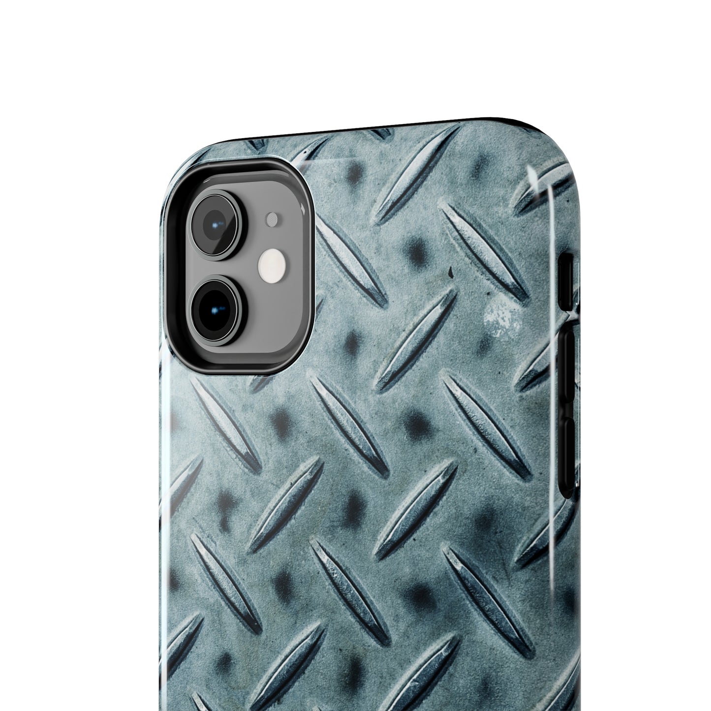 Blue Steel Diamond Plate Design Iphone Tough Phone Case