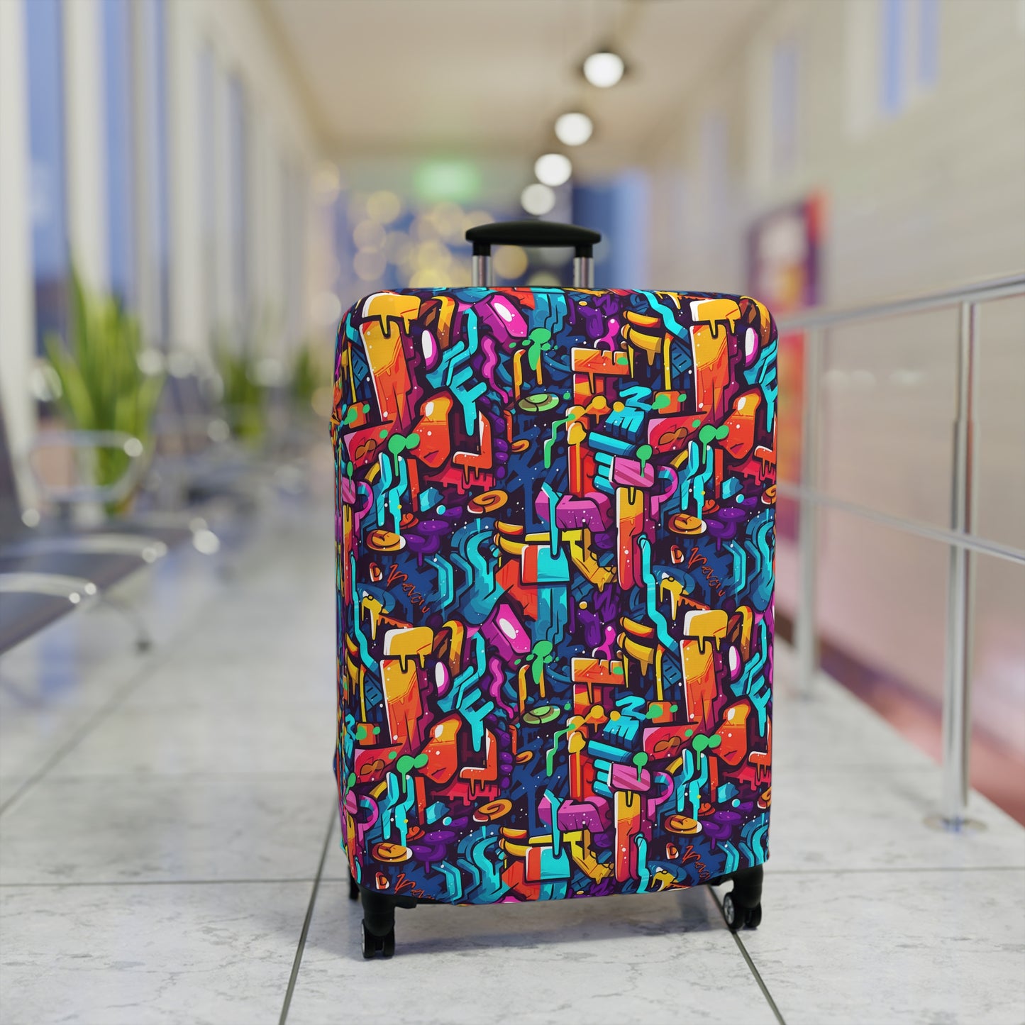 3D Abstract Colorful Street Graffiti Art Design  - Luggage Protector and Cover 3 Sizes