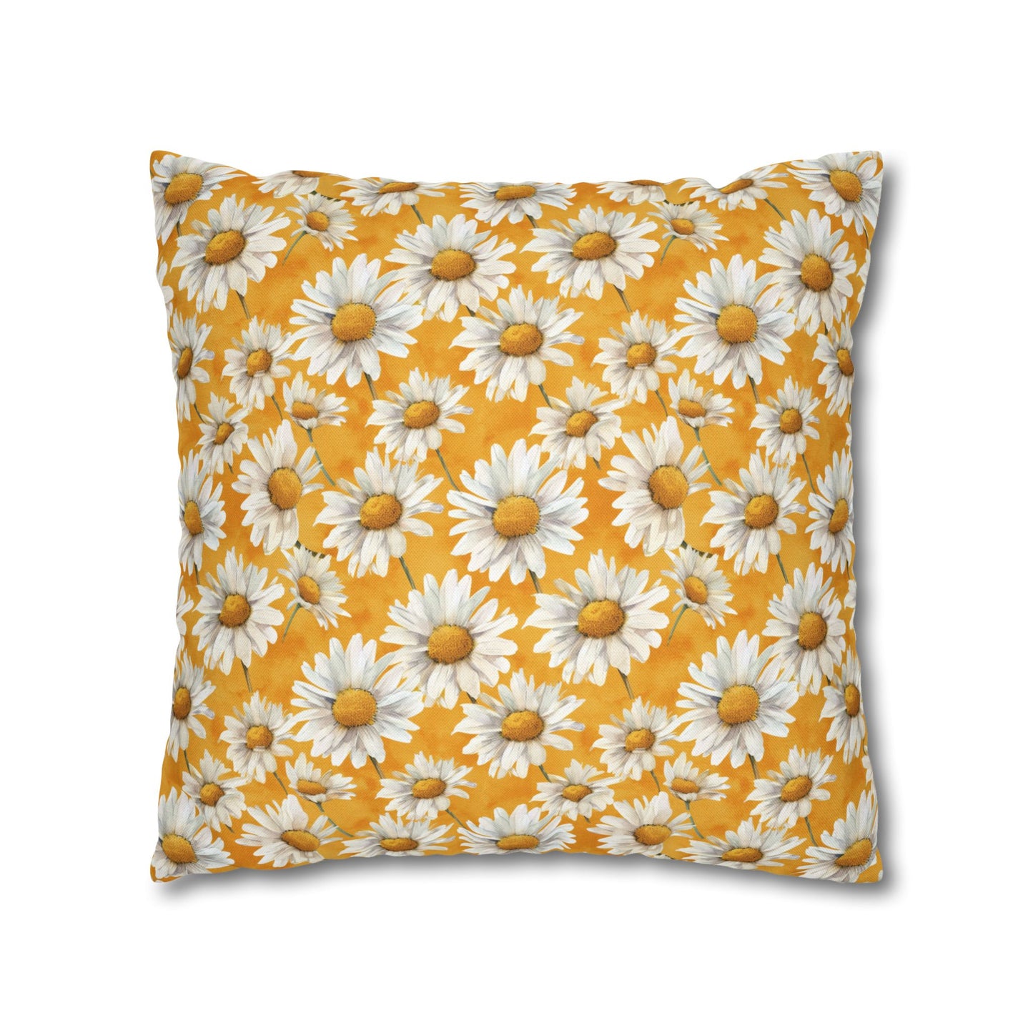 Golden Daisy Field with Vibrant Yellow Floral Design Spun Polyester Square Pillowcase 4 Sizes