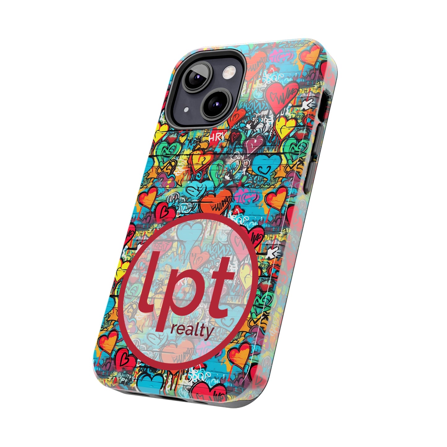 LPT Realty Logo -  Street Art Graffiti Hearts Design Iphone Tough Phone Case