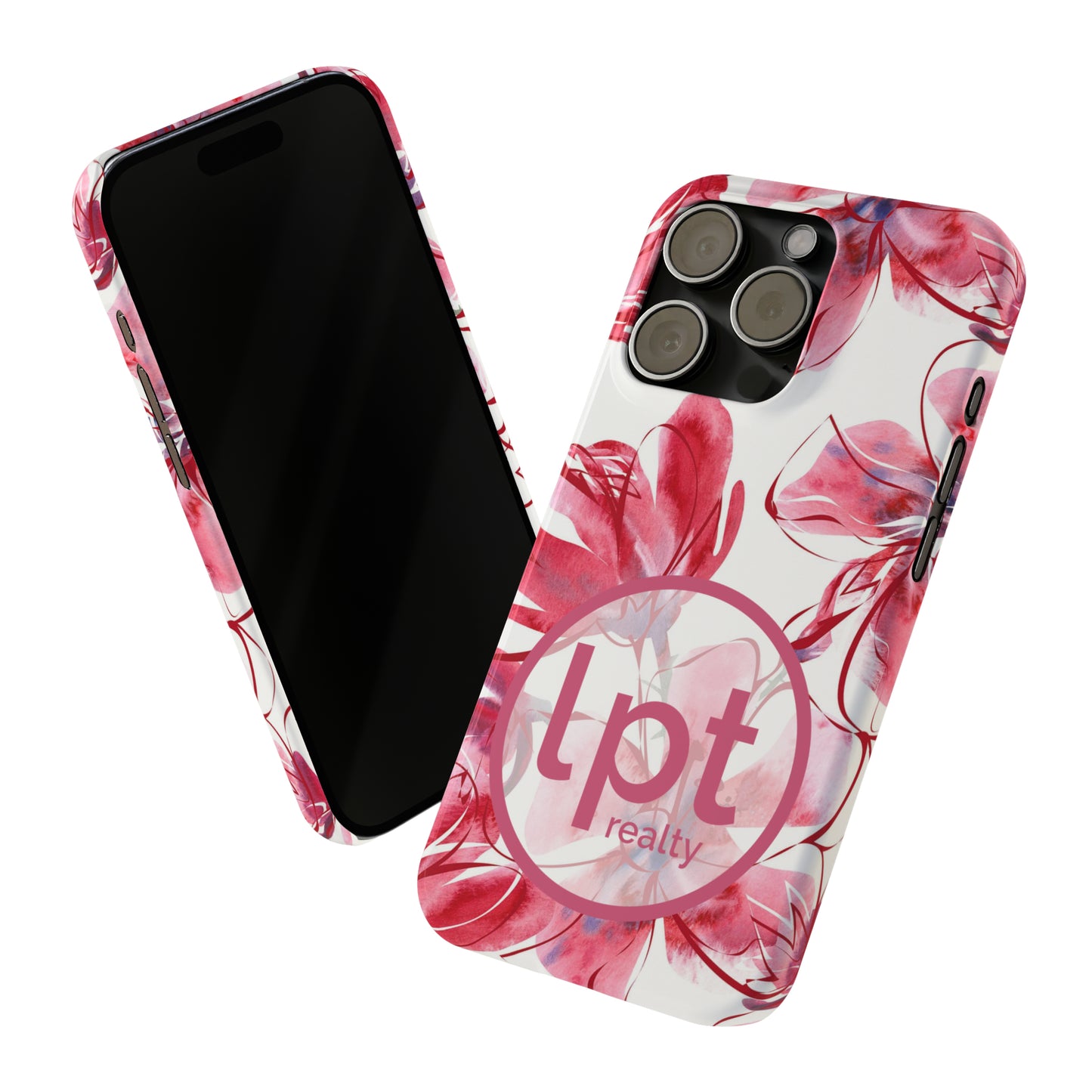 LPT Realty Logo -  Large Pink Flower Iphone 15-12 Slim Phone Case