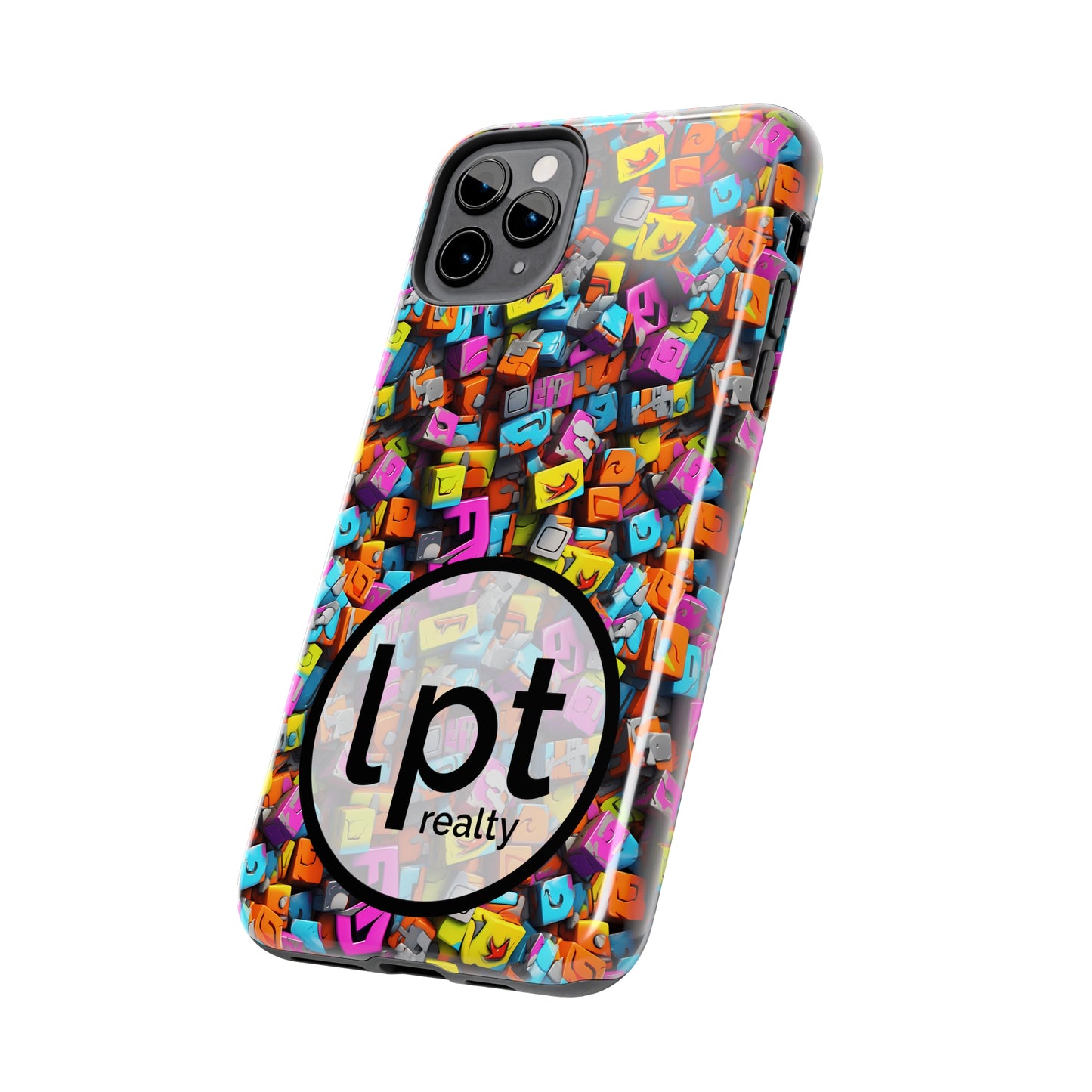 LPT Realty Logo -  3D Abstract Colorful Block Design Iphone Tough Phone Case