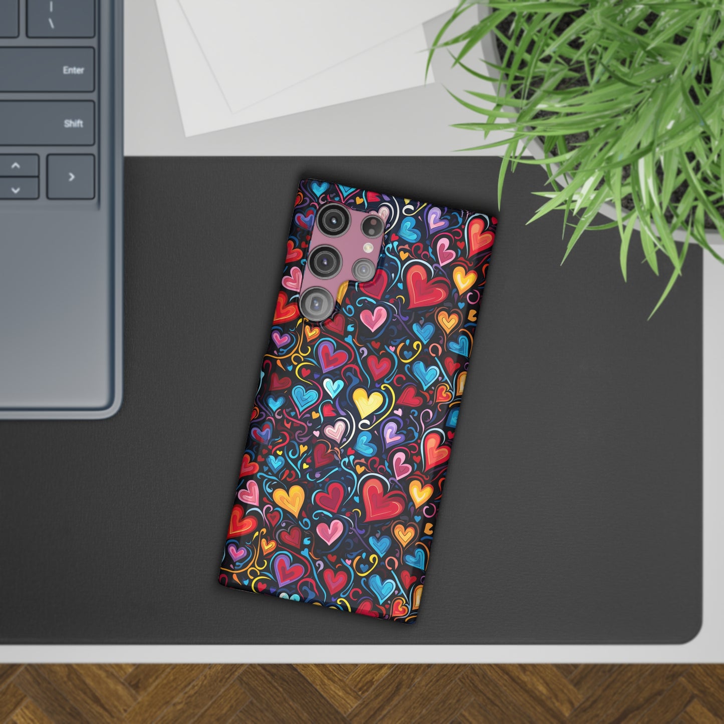 Whimsical Colorful Heart Design Samsung Slim Cases