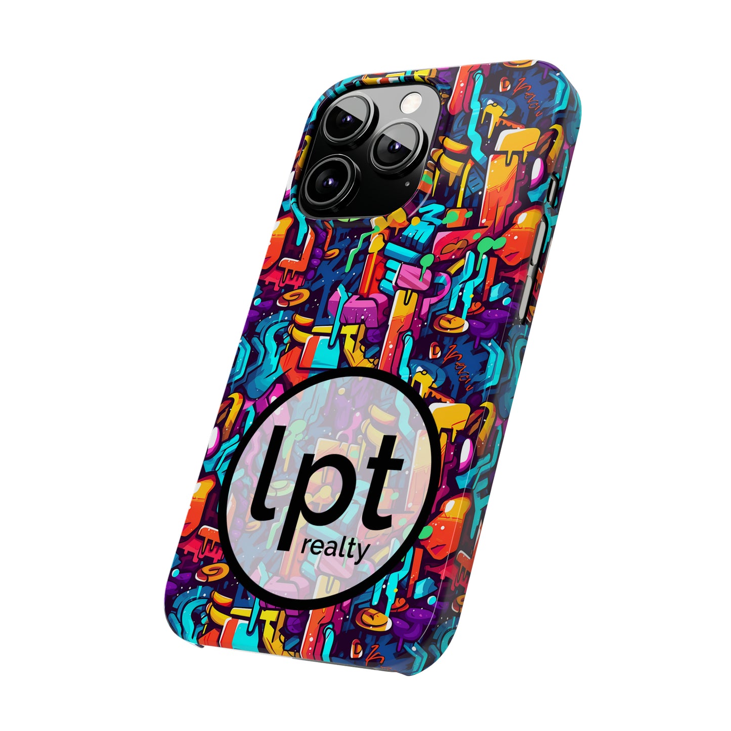 LPT Realty Logo -  3D Abstract Colorful Street Graffiti Art Design Iphone 15-12 Slim Phone Case