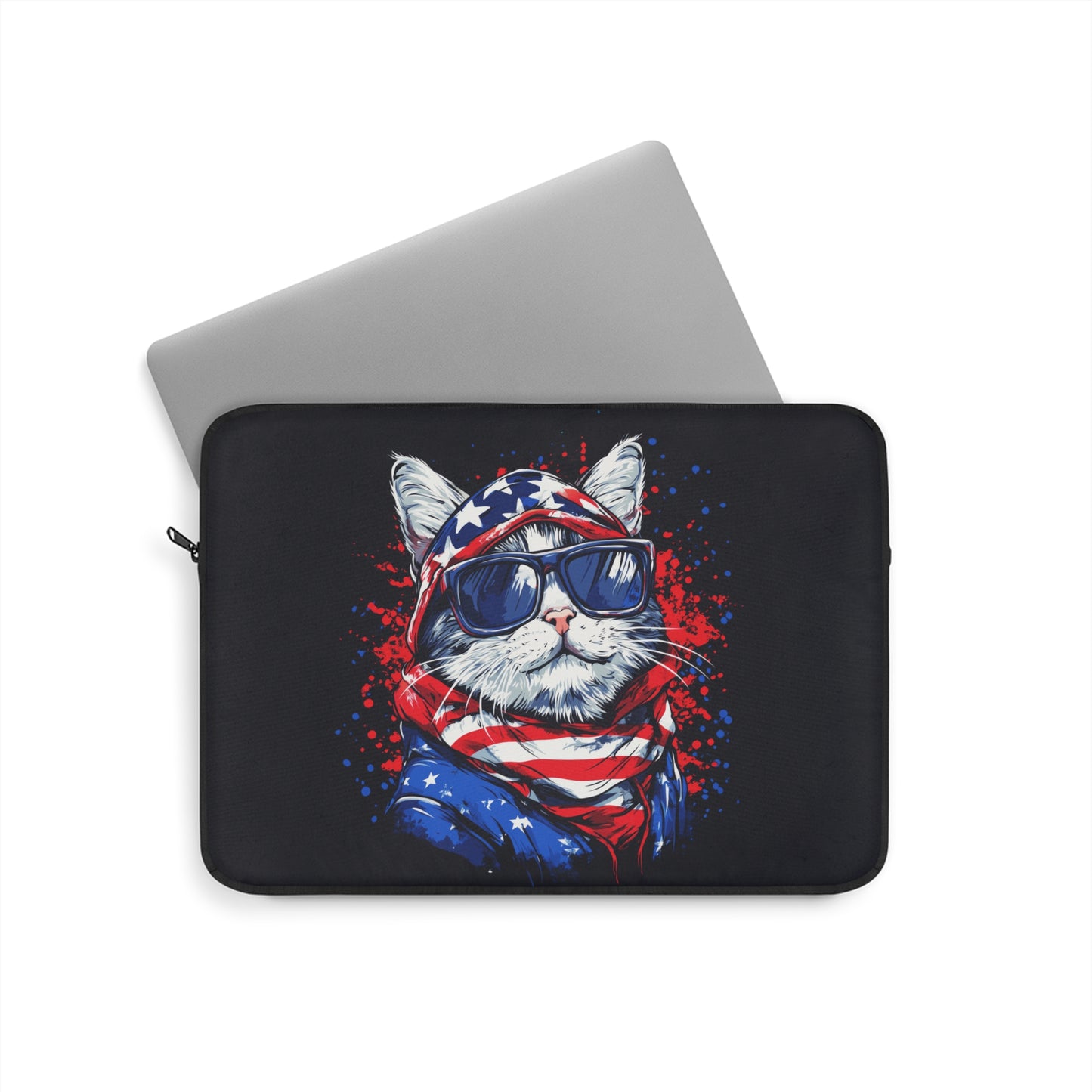 Patriotic Purr American Dream Cat Laptop or Ipad Protective Sleeve 3 Sizes Available