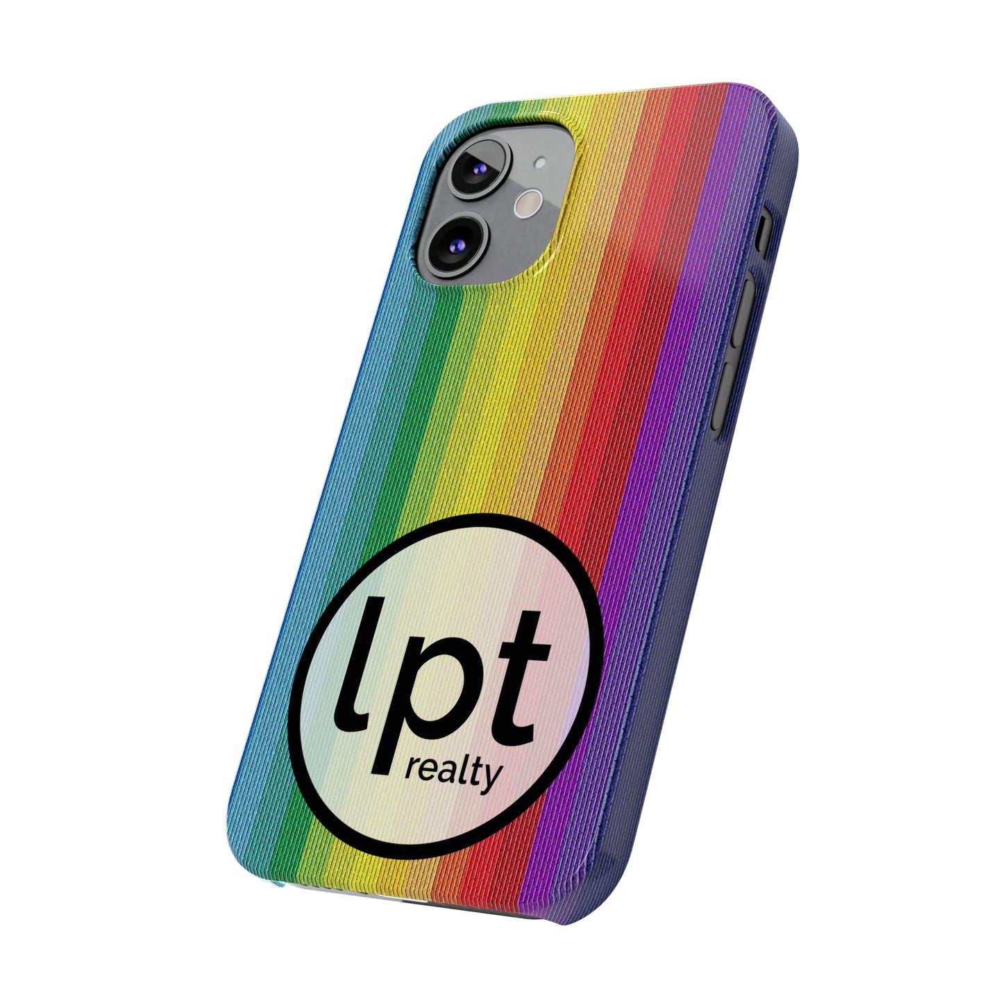 LPT Realty Logo -  Rainbow Stripe Design Iphone 15-12 Slim Phone Case