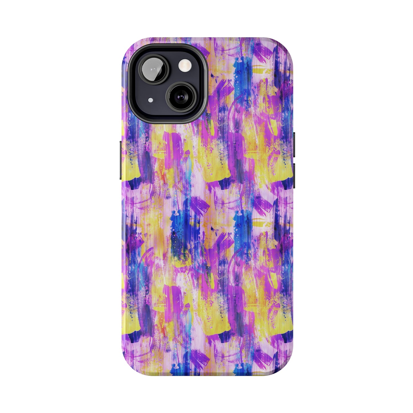 Pink & Yellow Spring Painted Abstract Iphone Tough Phone Case