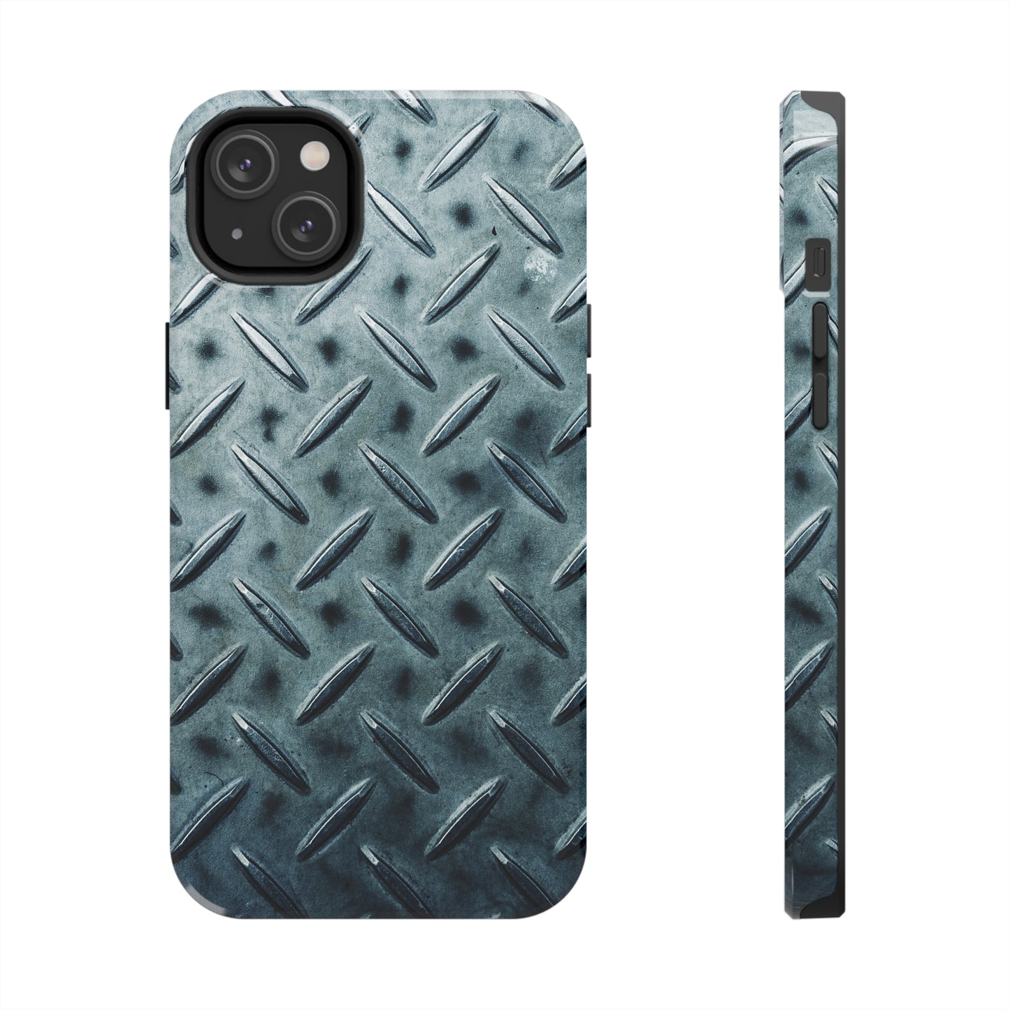 Blue Steel Diamond Plate Design Iphone Tough Phone Case