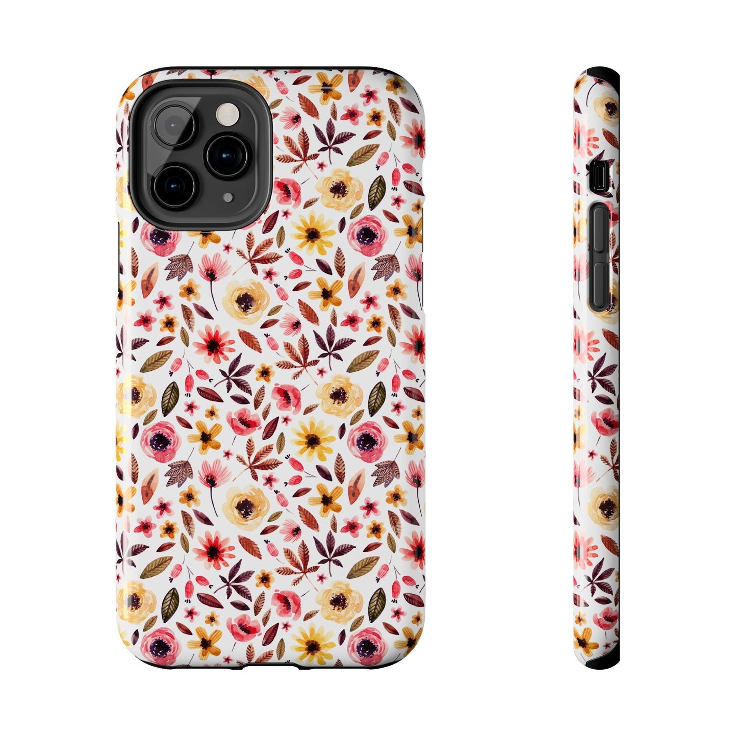 Pink & Yellow Spring Flowers Iphone Tough Phone Case