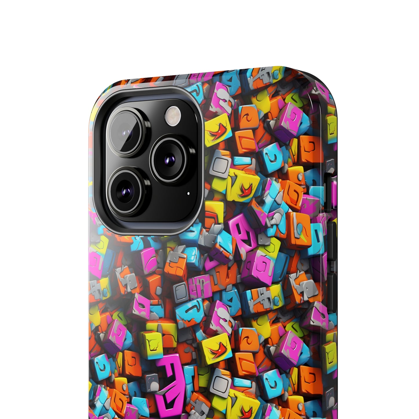 3D Abstract Colorful Block Design Iphone Tough Phone Case