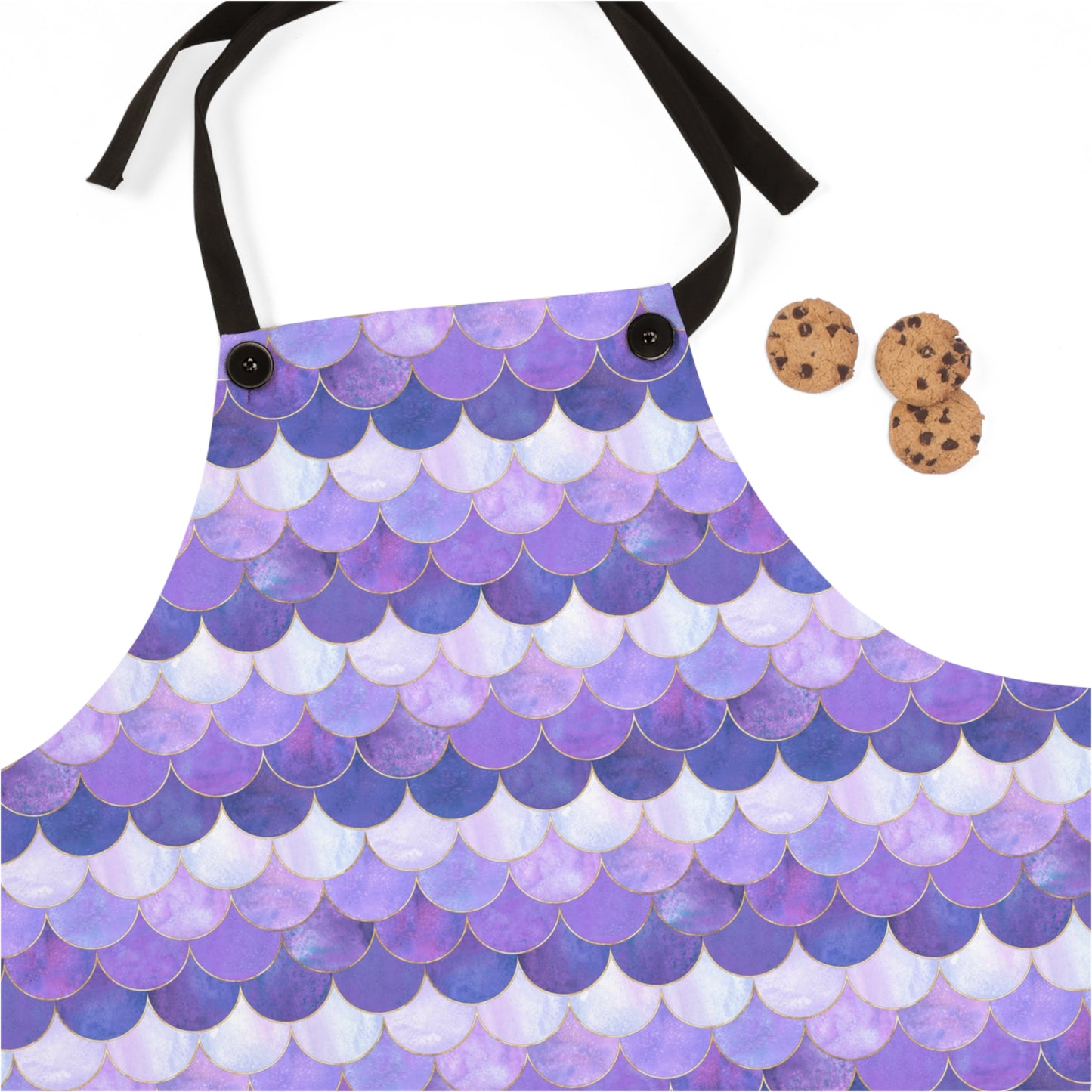 Enchanting Mermaid Hues: Purples Shimmering Scales  - Kitchen Chef Apron