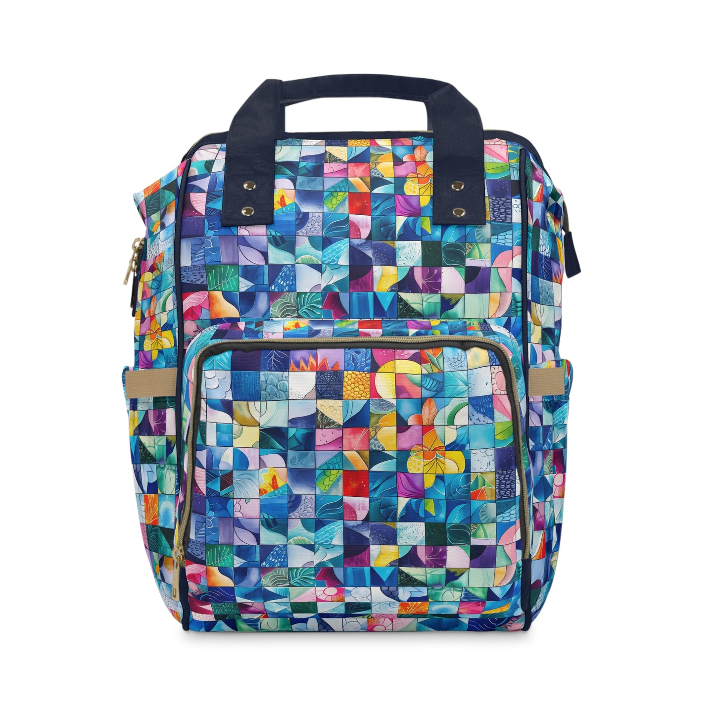 Artistic Kaleidoscope: Abstract Patchwork of Diverse Art Styles Multifunctional Diaper Backpack