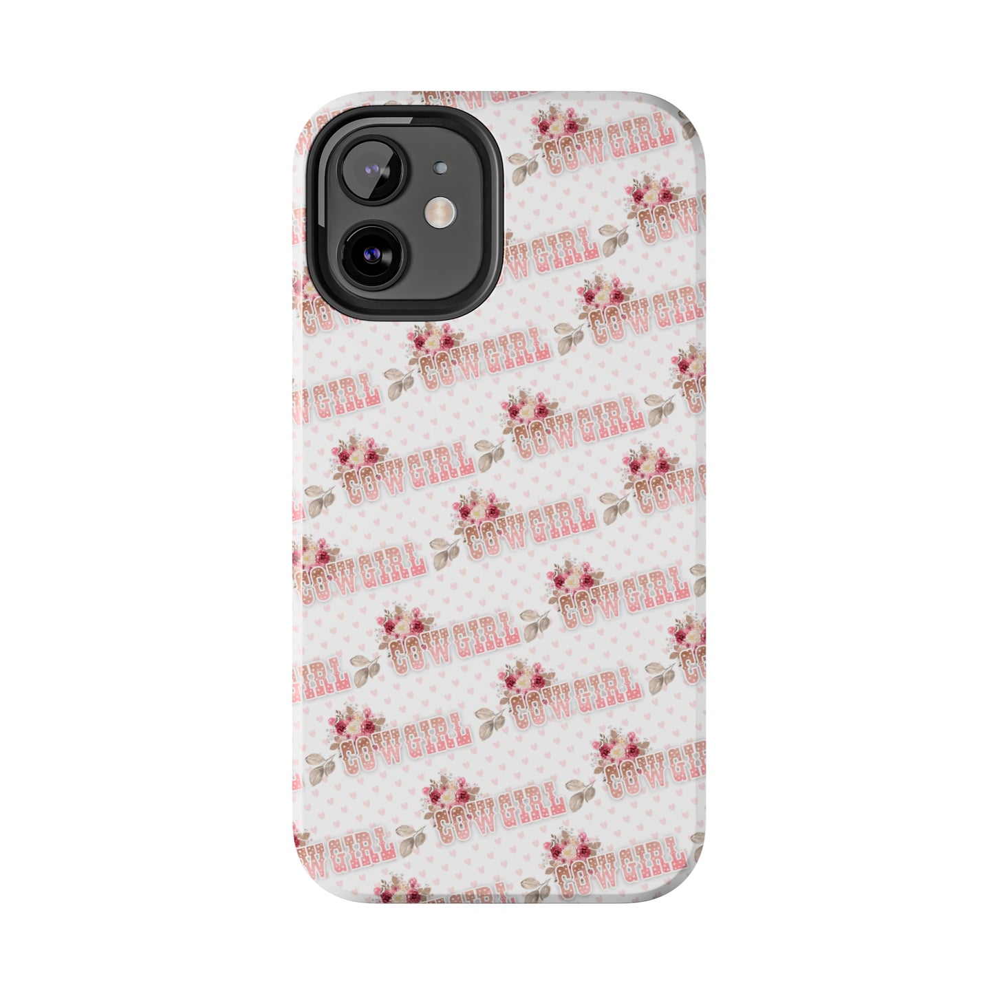 Pink Cowgirl and Flowers Iphone Tough Phone Case