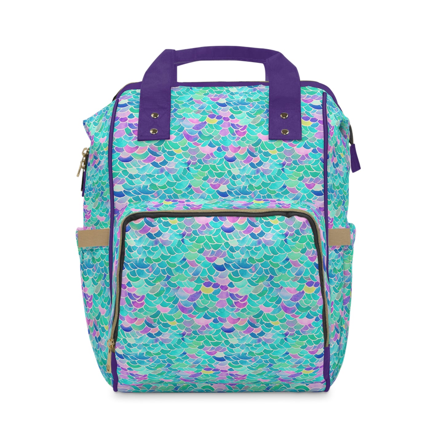 Pastel Seas: Mermaid Tail in Enchanting Pastel Hues Multifunctional Diaper Backpack