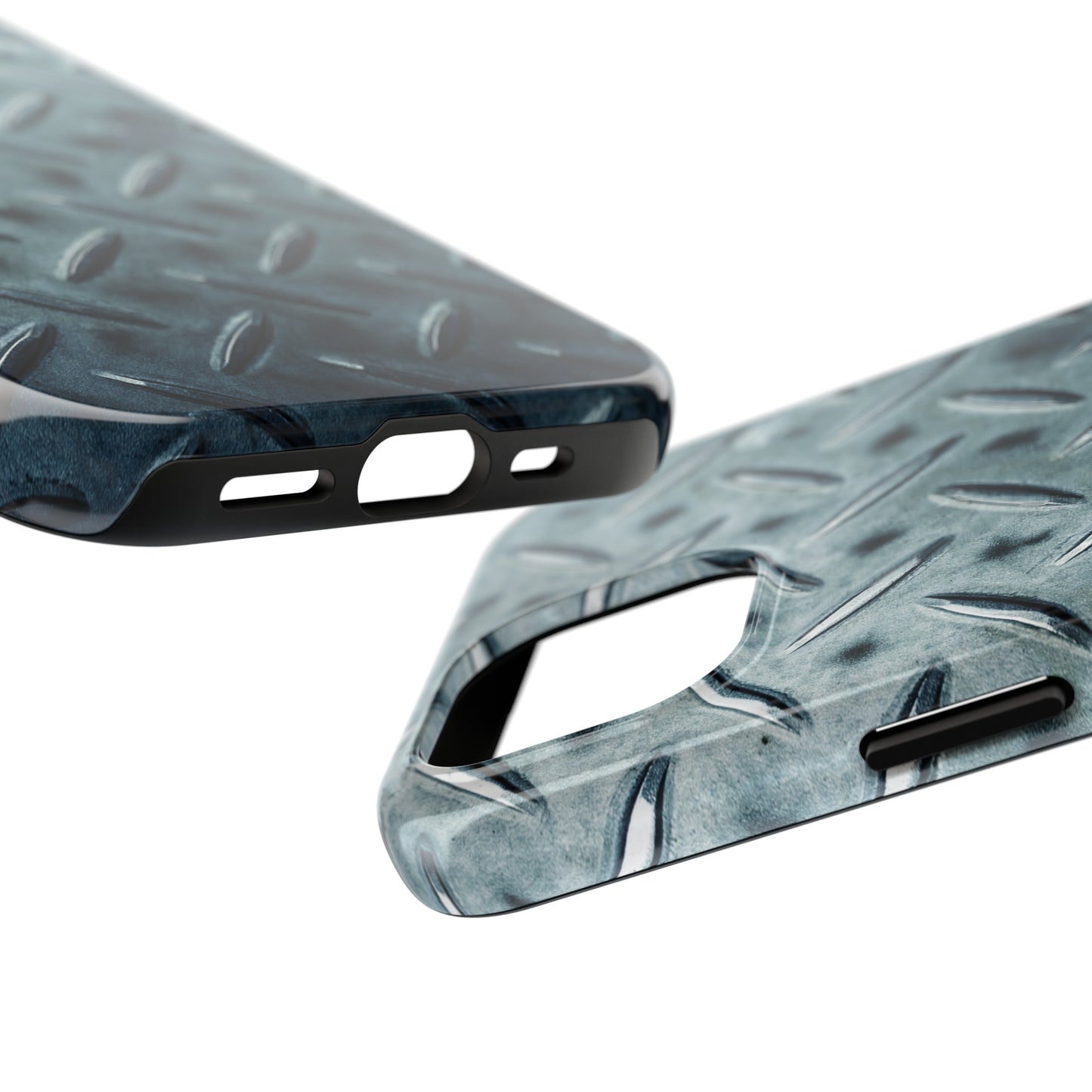 Blue Steel Diamond Plate Design Iphone Tough Phone Case