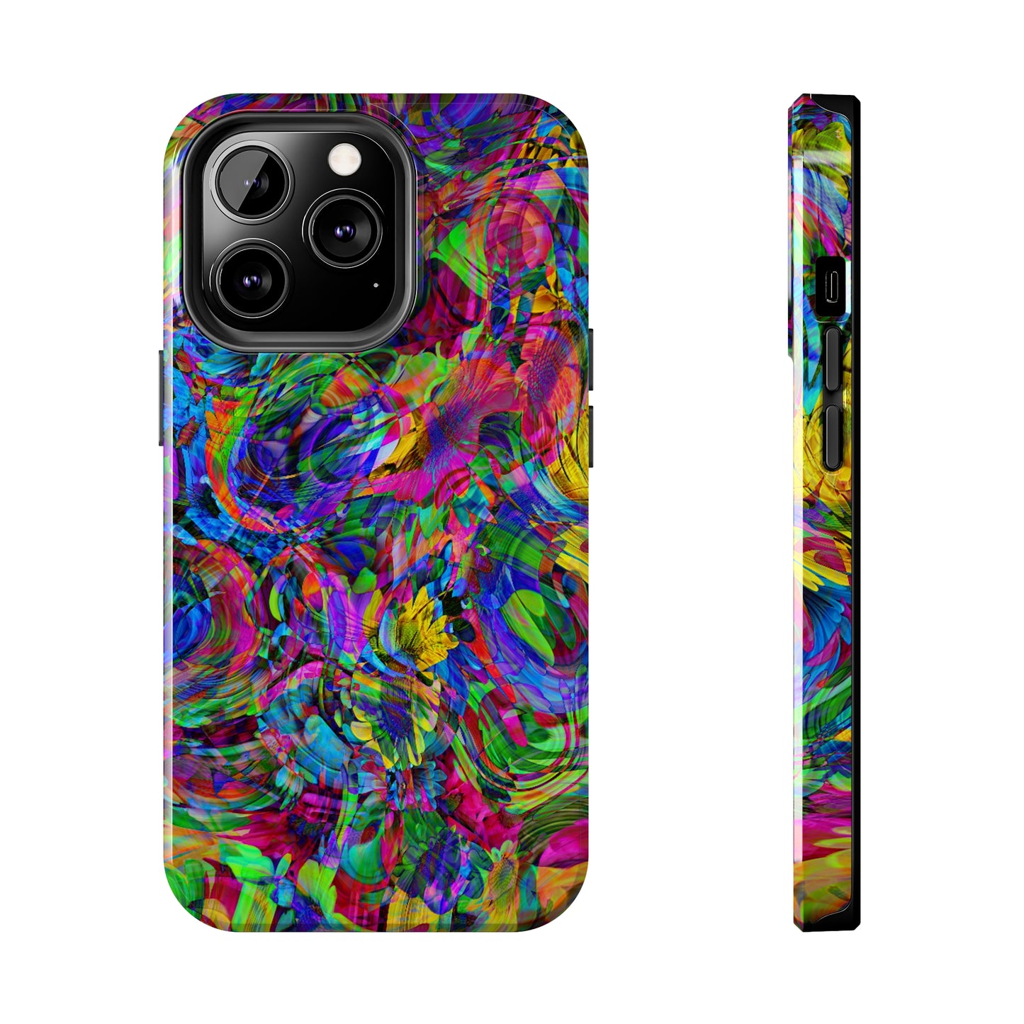 Rainbow Swirls Design Iphone Tough Phone Case