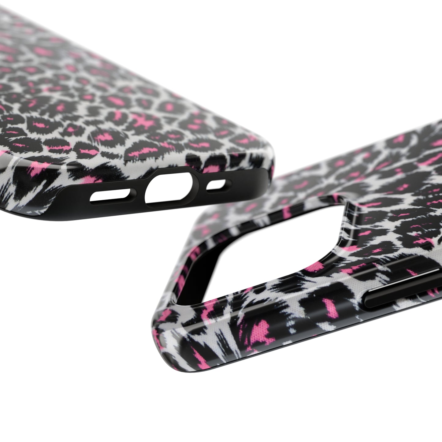 Fierce Femininity Pink and Black Leopard Print Iphone Tough Phone Case