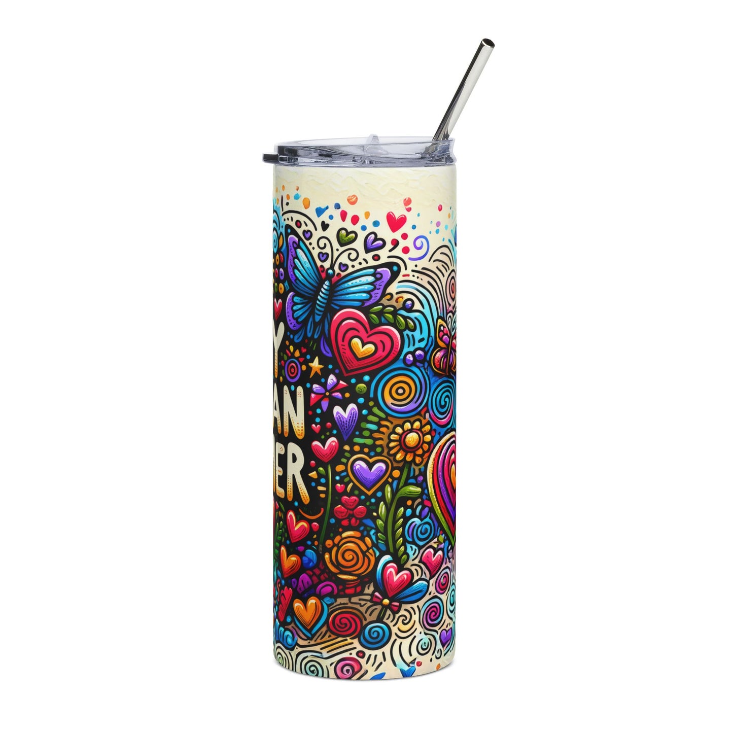 Tiny Human Tamer, Preschool Teacher Seamless Design 20 oz Skinny Tumbler