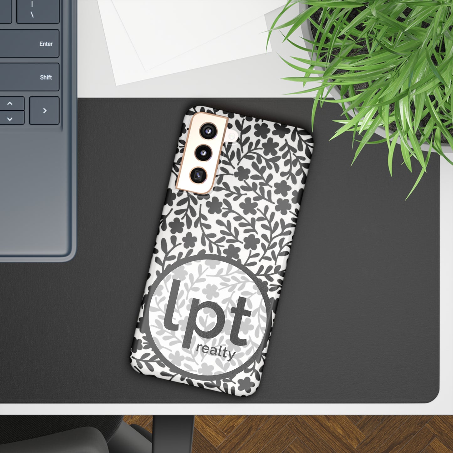 LPT Realty Logo -  Black & White Floral Design Samsung Slim Cases