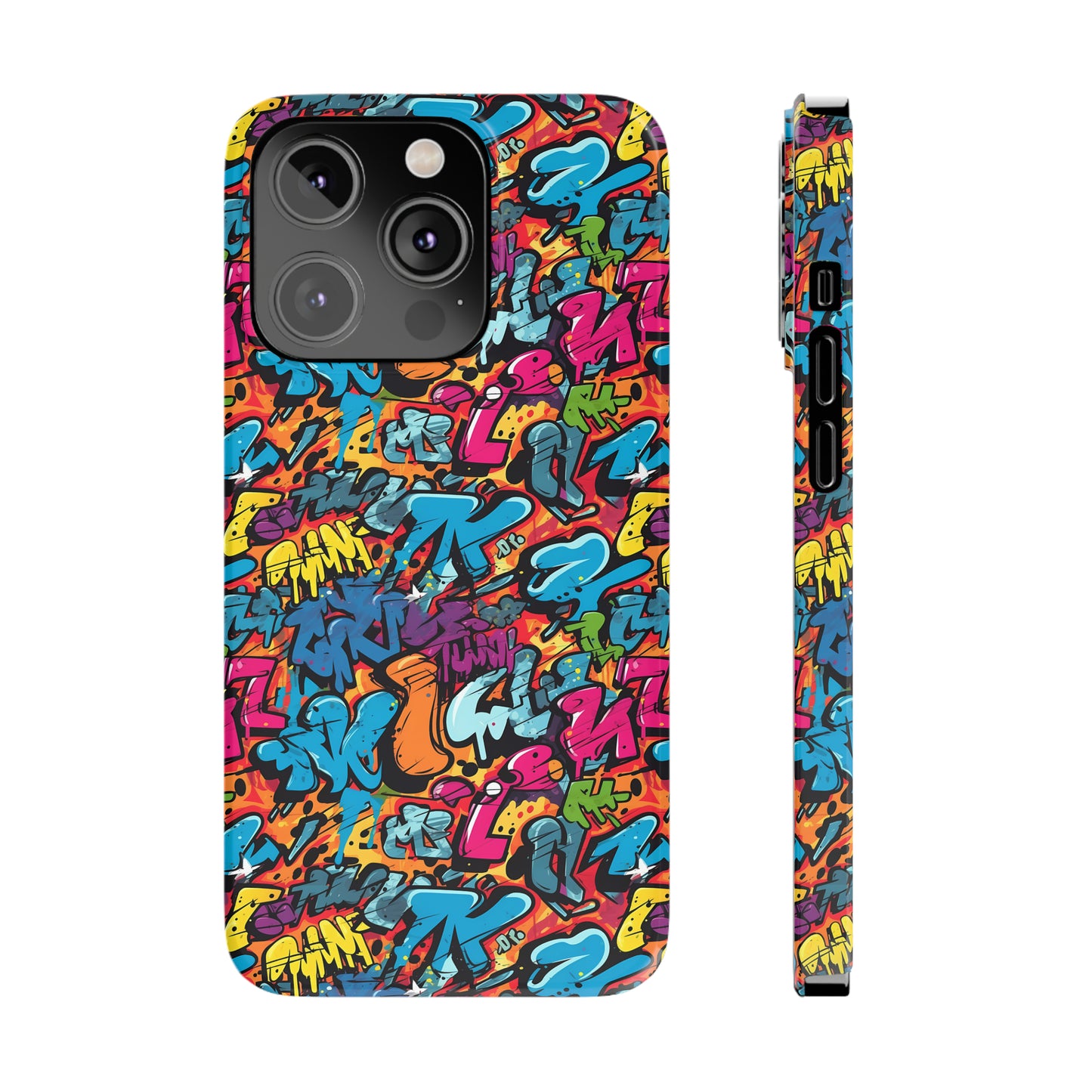 3D Street Art Graffiti Design Iphone 15-12 Slim Phone Case