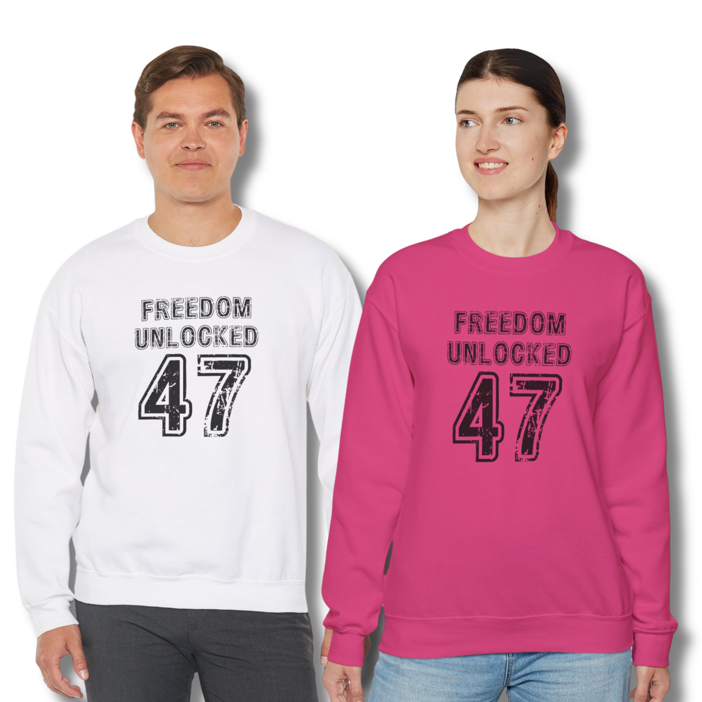 Freedom Unlock 47 in Black Crewneck Sweatshirt Unisex S-5XL