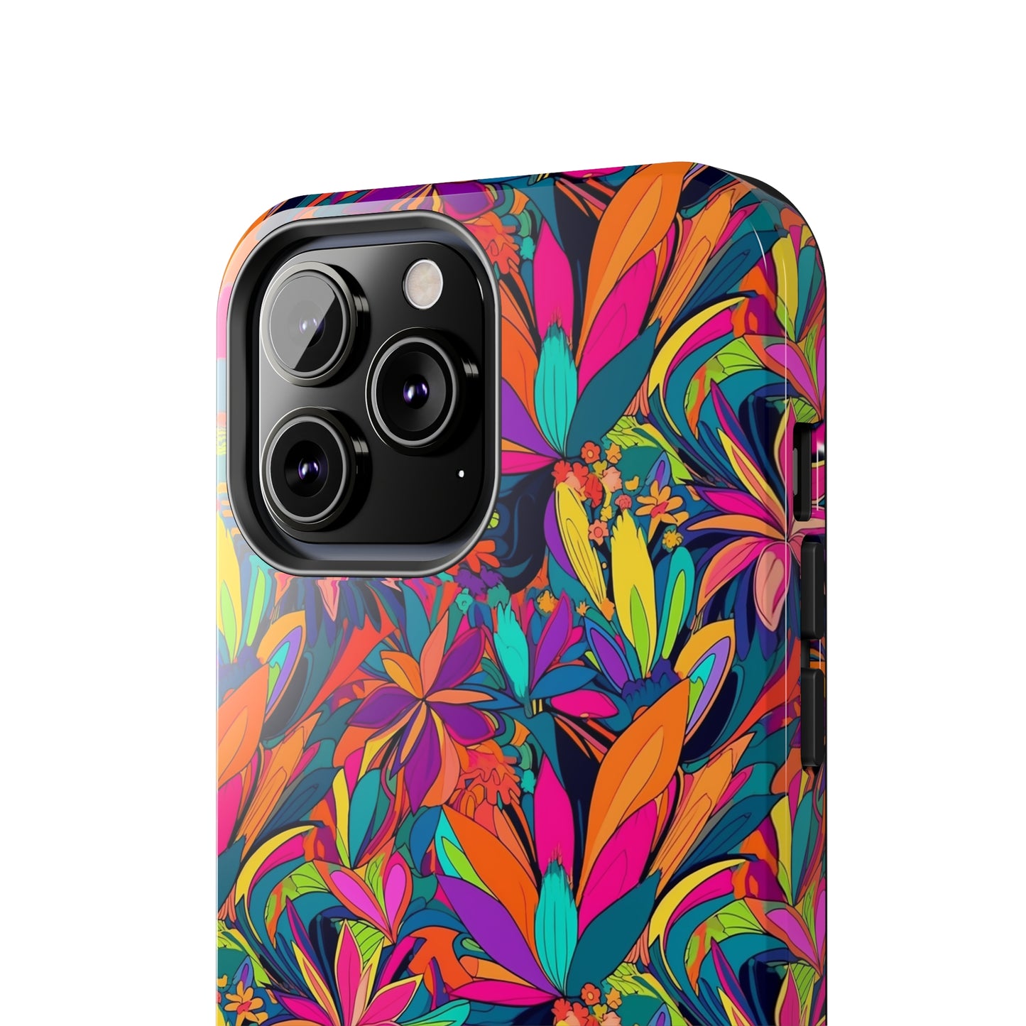 Tropical Neon Flowers Iphone Tough Phone Case