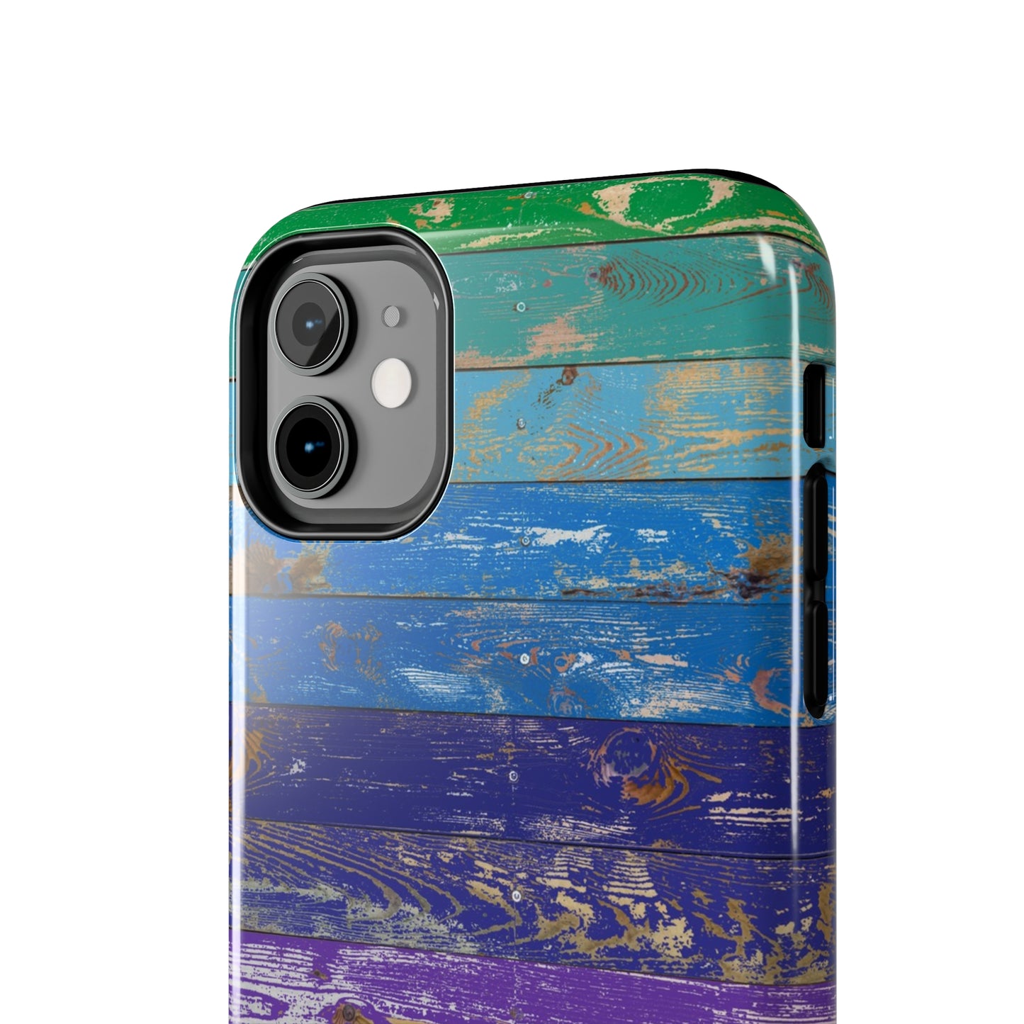 Rainbow Wood Planks Iphone Tough Phone Case