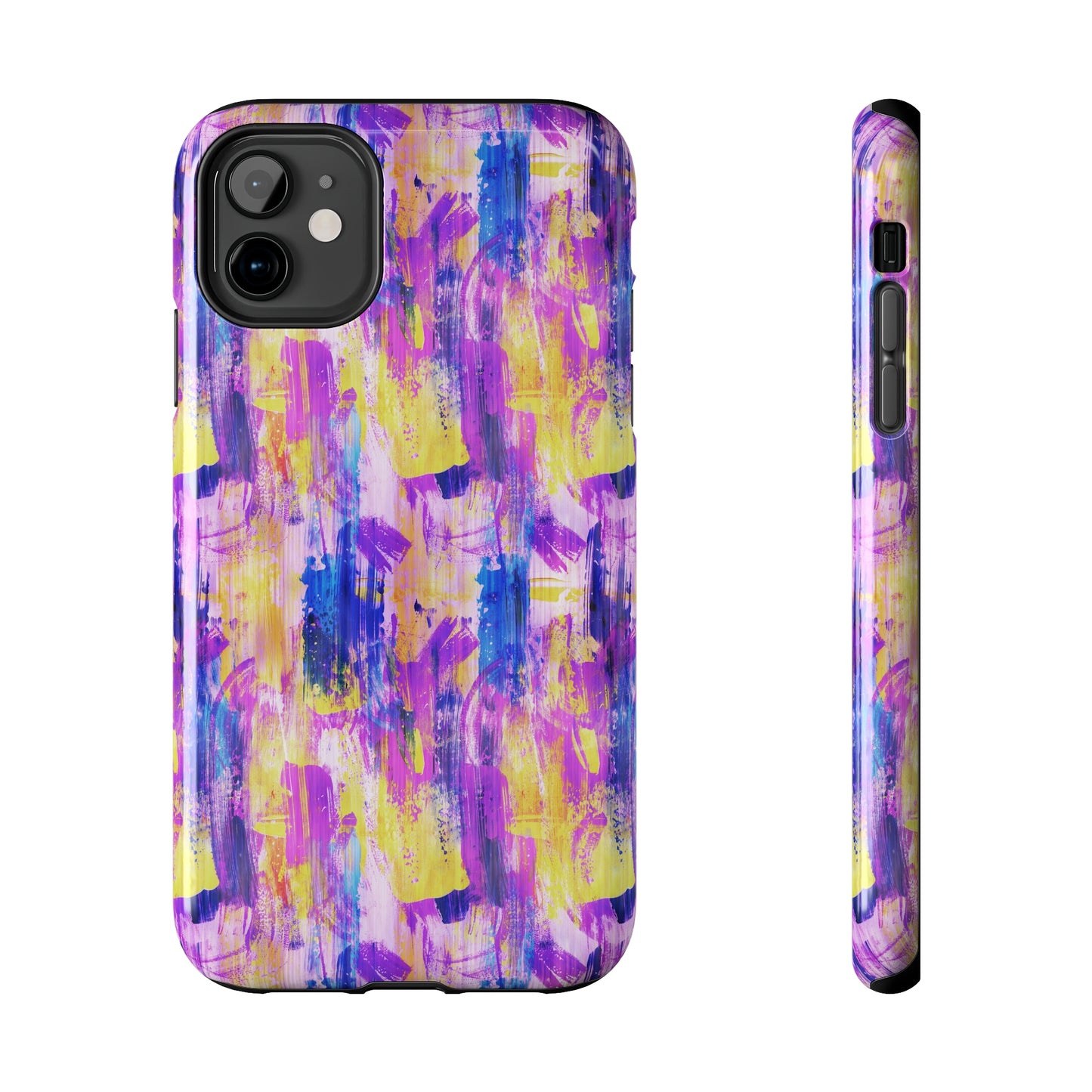 Pink & Yellow Spring Painted Abstract Iphone Tough Phone Case