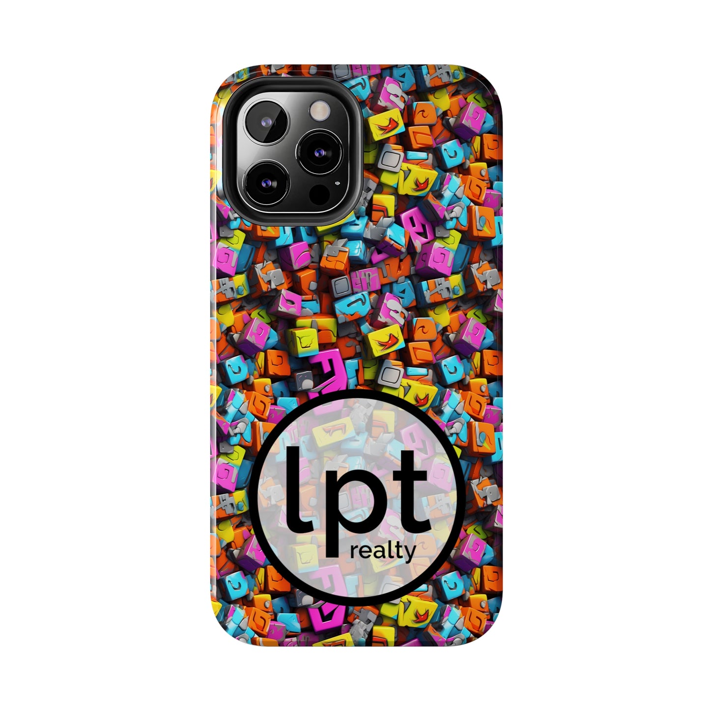 LPT Realty Logo -  3D Abstract Colorful Block Design Iphone Tough Phone Case