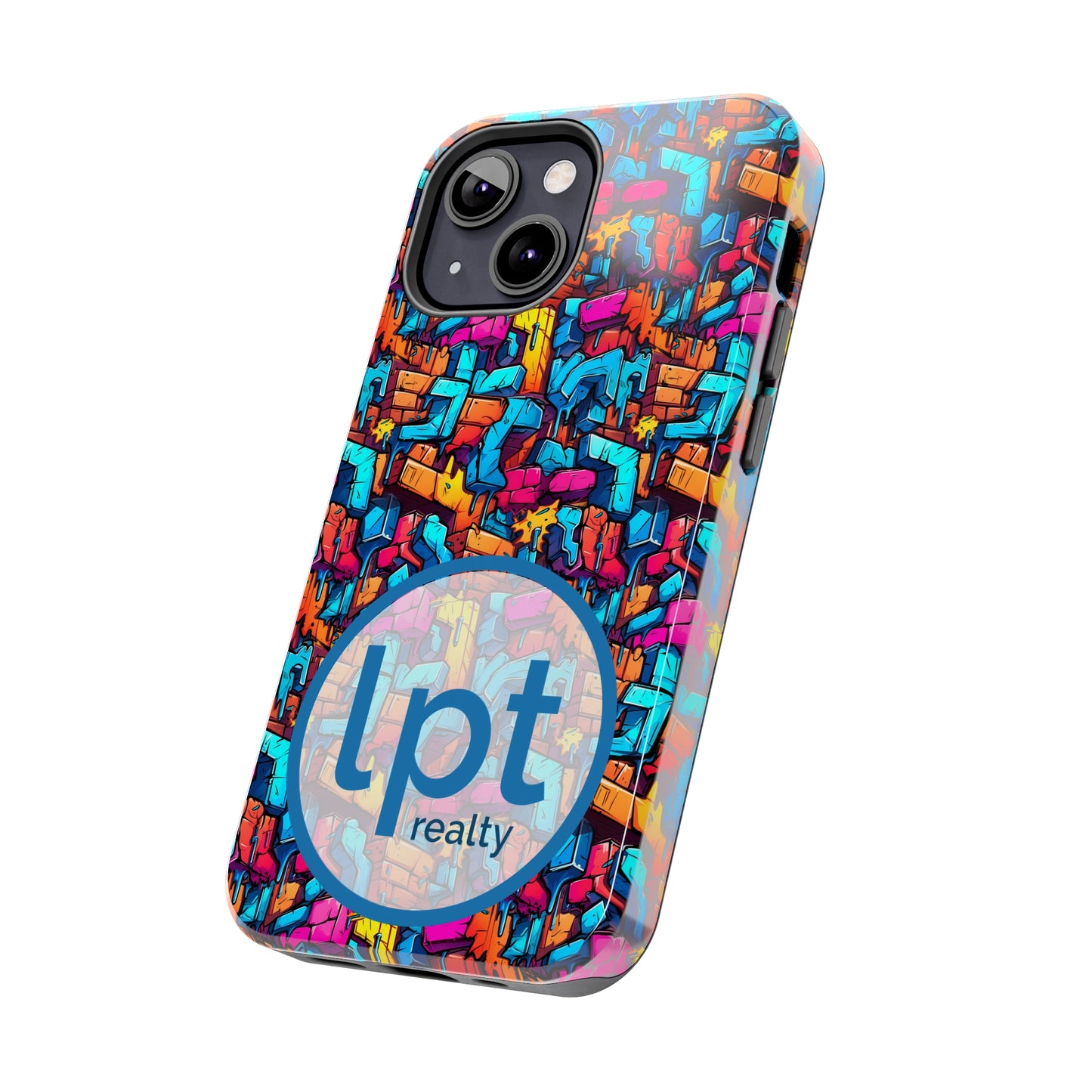 LPT Realty Logo -  3D Rainbow Colored Graphic Blocks Design Iphone Tough Phone Case