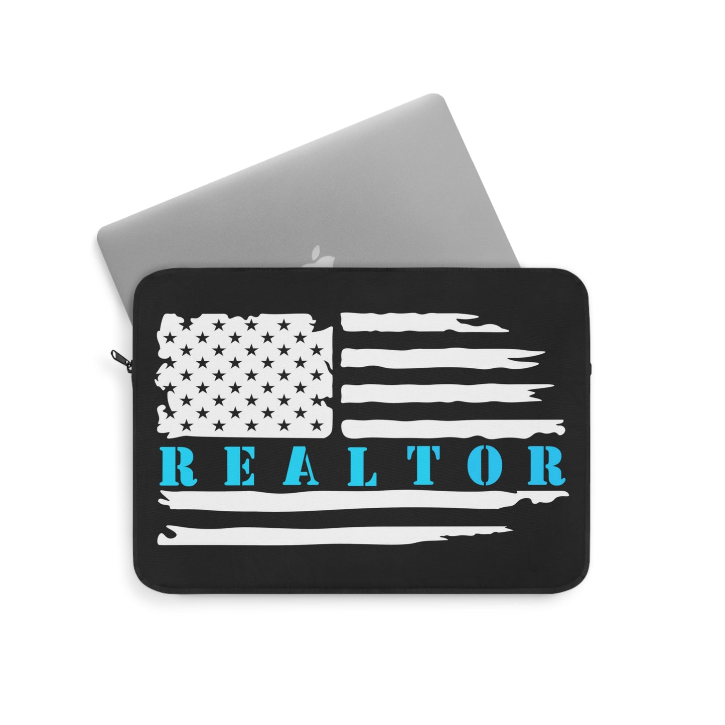 American Flag & Realtor Blue and White Laptop or Ipad Protective Sleeve 3 Sizes