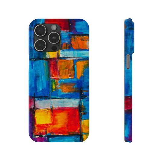 Rainbow Abstract Painting Iphone 15-12 Slim Phone Case