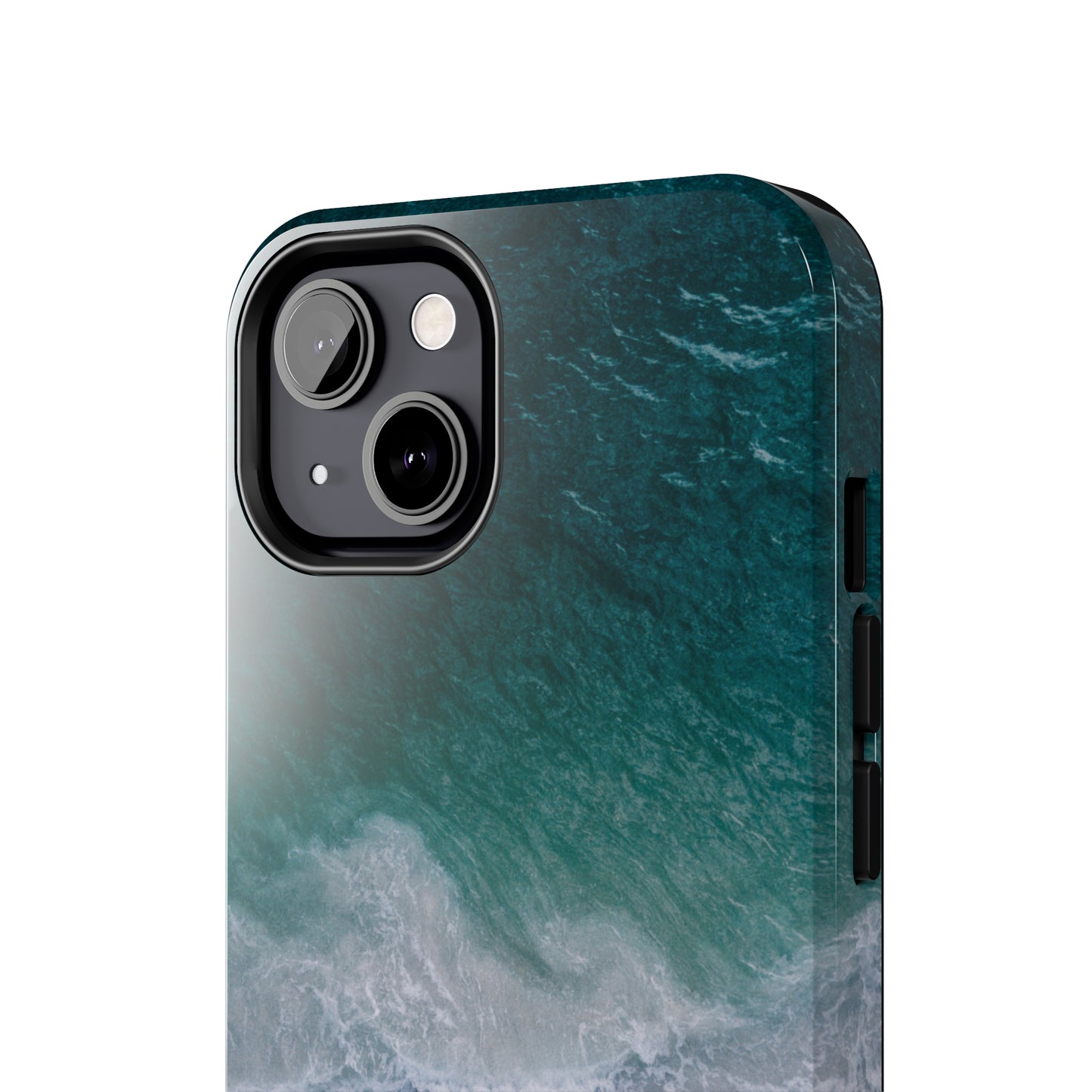 Ocean's Embrace: Deep Green Waters with White Waves Crashing onto the Beach Design Iphone Tough Phone Case