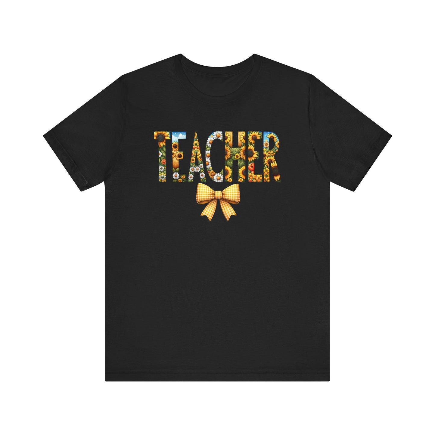 Coquette Teacher Summer Sunflower Theme Print Jersey Short Sleeve T-shirt