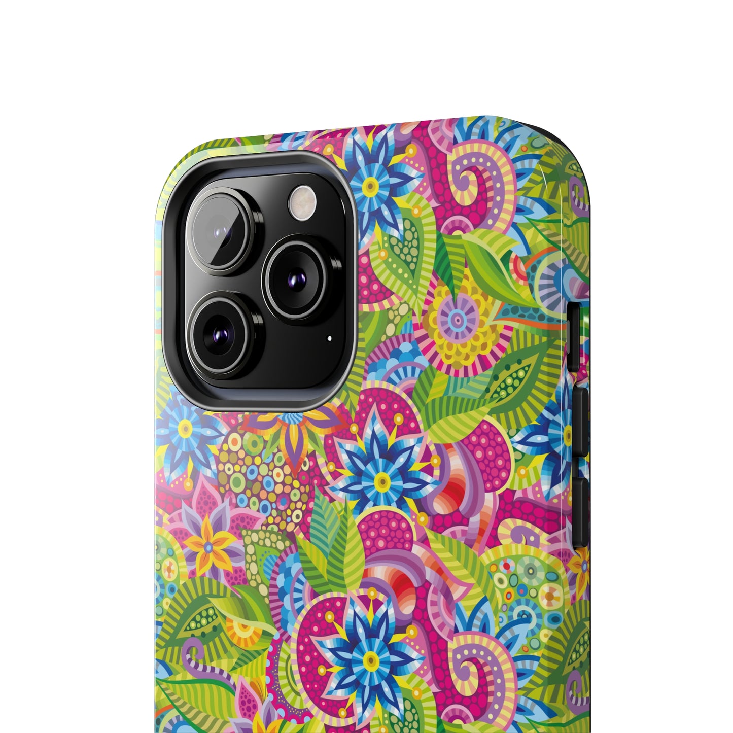 Vibrant Array of Abstract Flowers and Paisley in Rainbow Hues Iphone Tough Phone Case