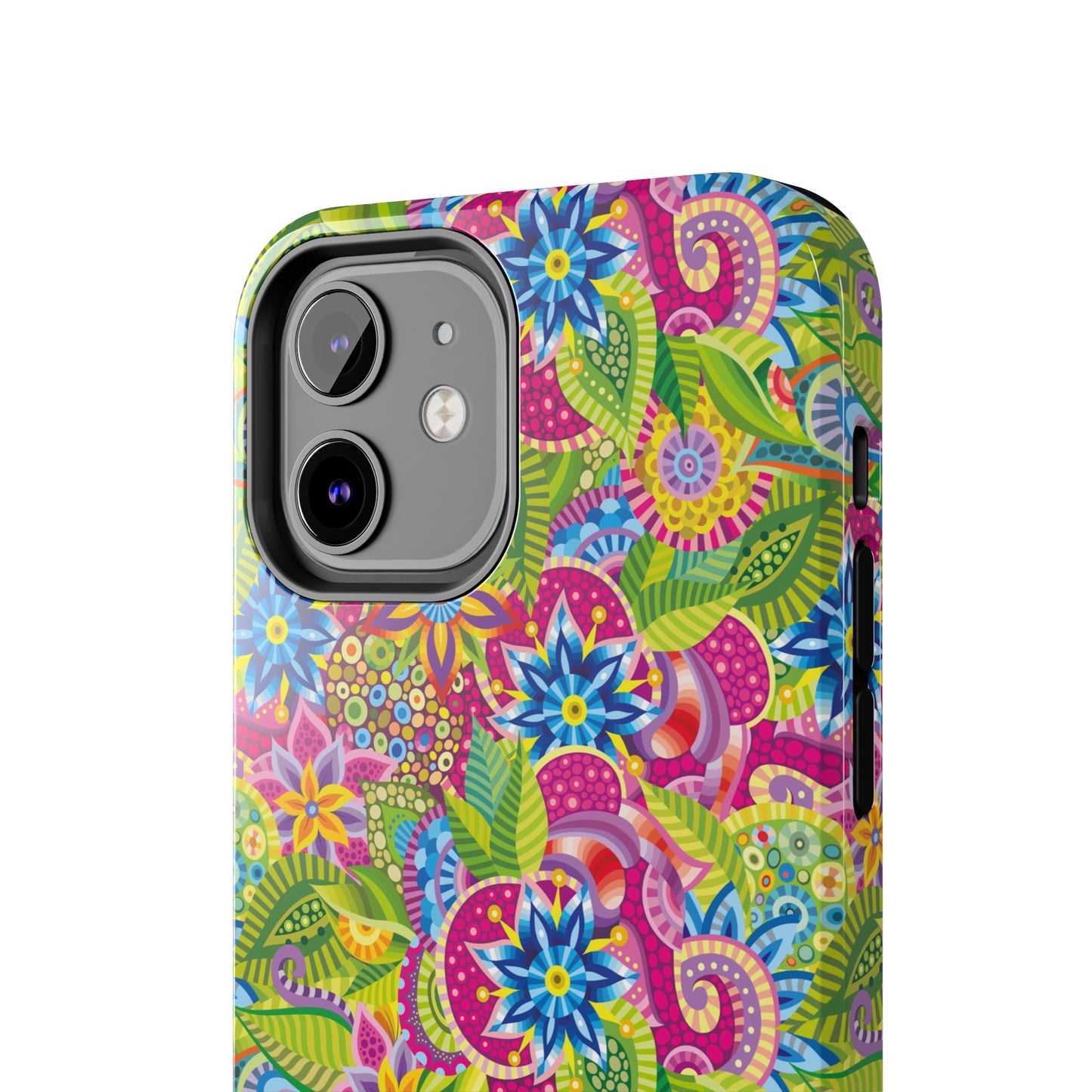 Vibrant Array of Abstract Flowers and Paisley in Rainbow Hues Iphone Tough Phone Case