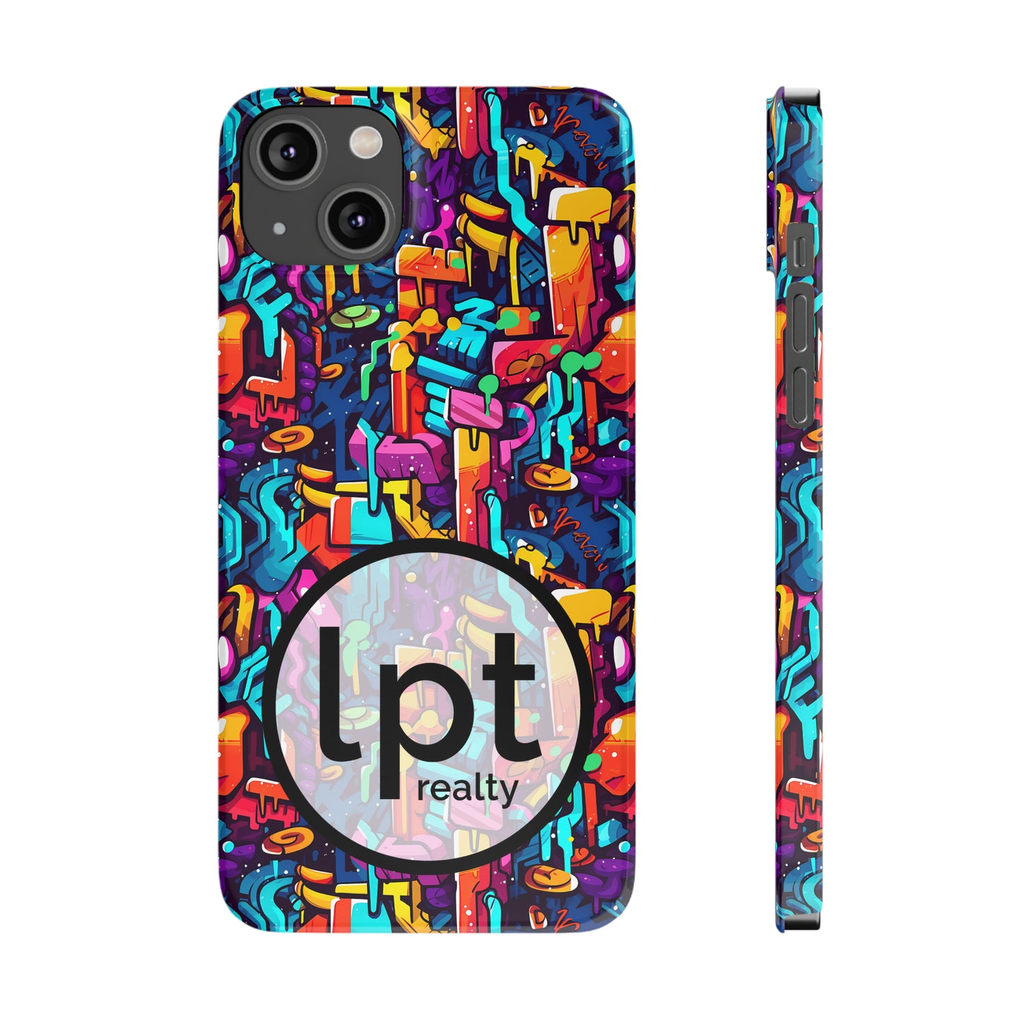 LPT Realty Logo -  3D Abstract Colorful Street Graffiti Art Design Iphone 15-12 Slim Phone Case