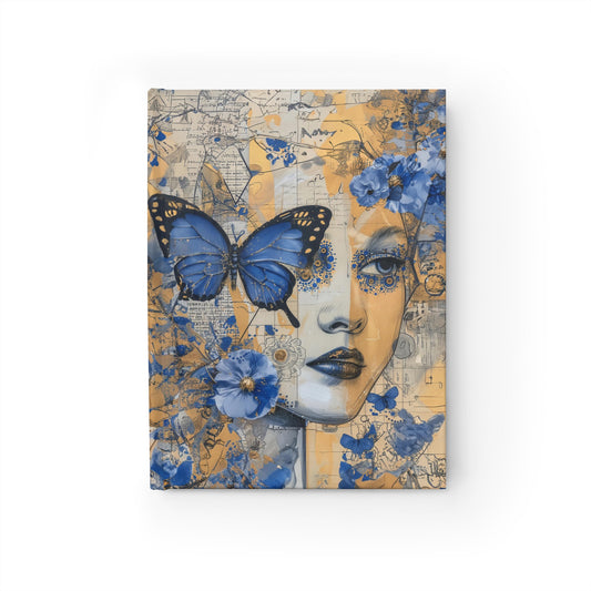 Rustic Urban Butterfly Reflection - Hardcover Ruled Line Journal 5" x 7"