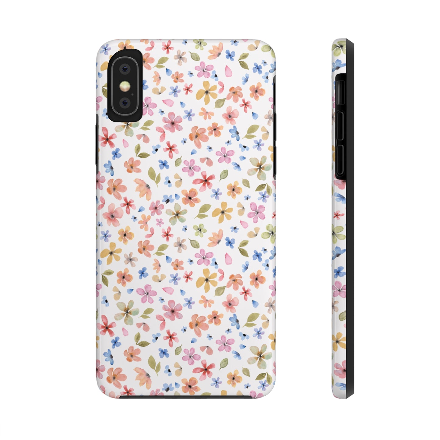 Tiny Pink, Yellow and Blue Flowers Iphone Tough Phone Case