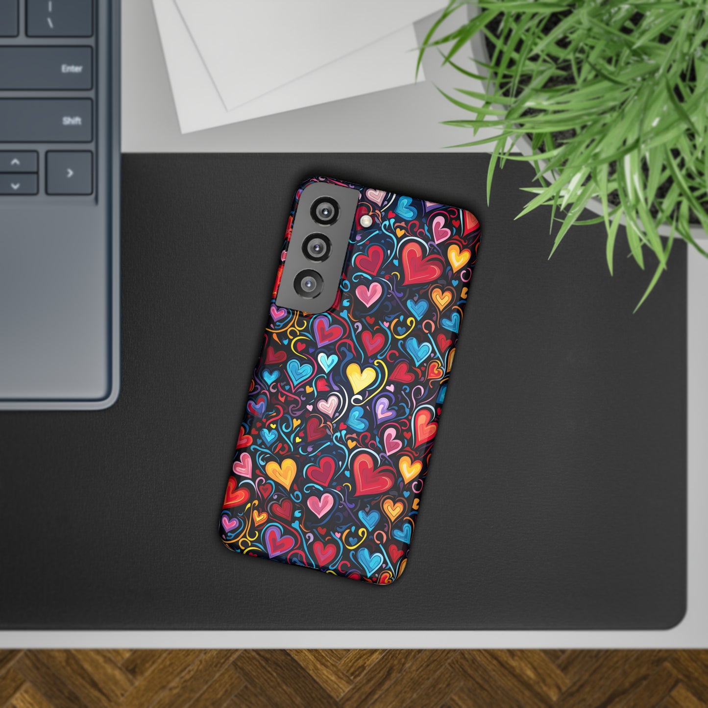 Whimsical Colorful Heart Design Samsung Slim Cases