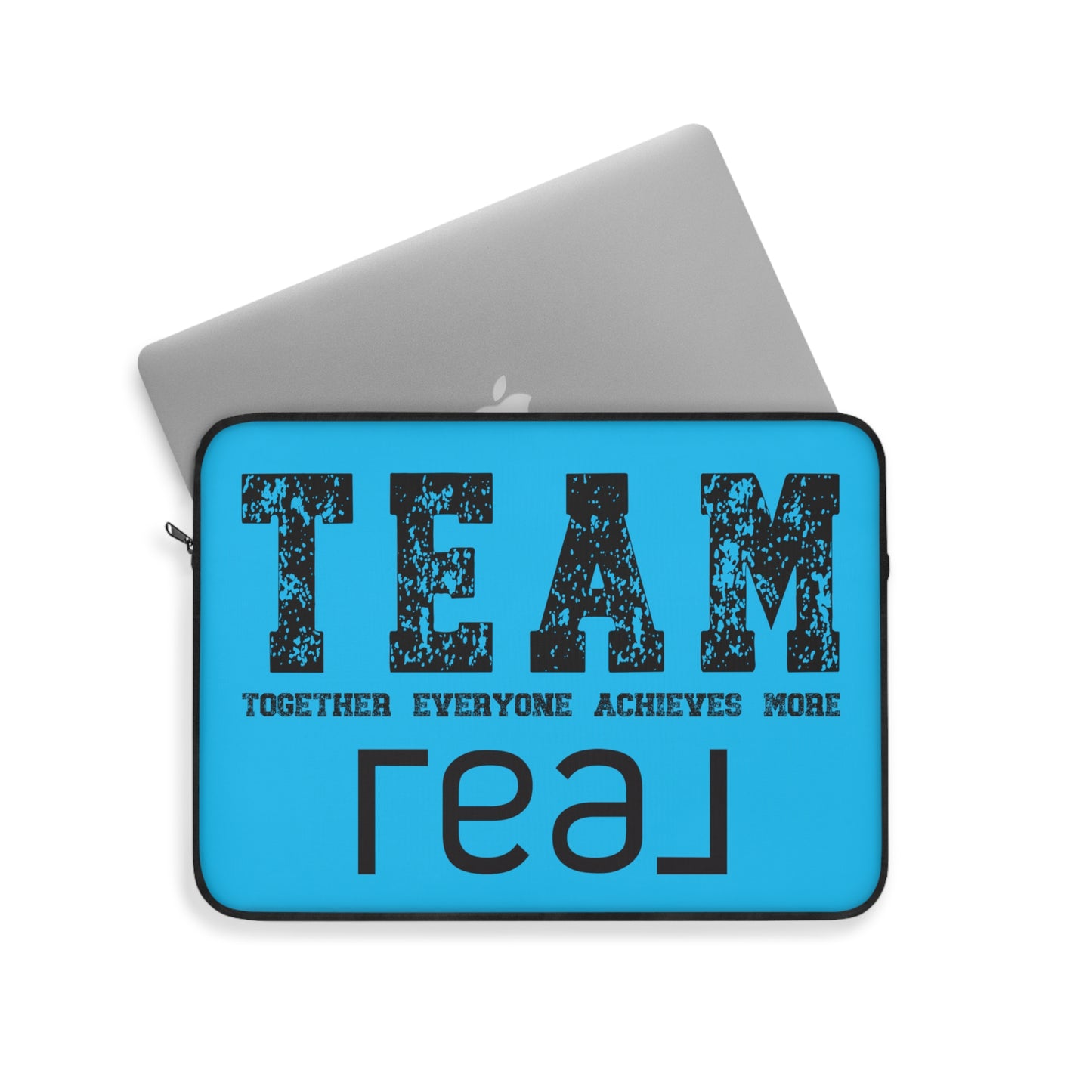 REAL TEAM Together Everyone Achieves More Blue & Black Laptop or Ipad Protective Sleeve 3 Sizes