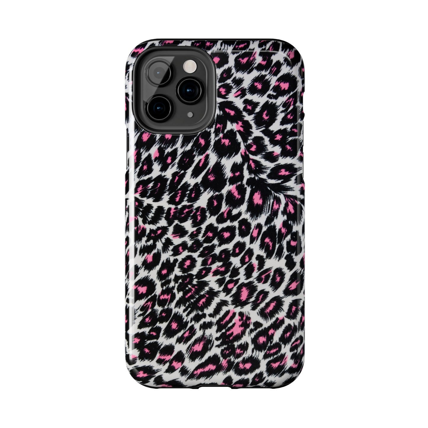 Fierce Femininity Pink and Black Leopard Print Iphone Tough Phone Case