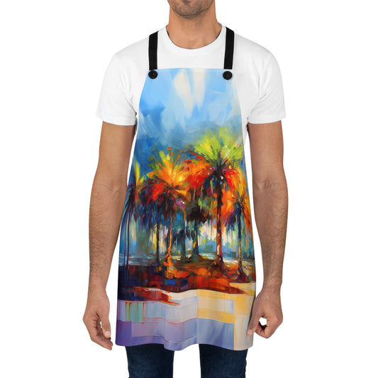 Dynamic Palmettos Abstract Depiction of South Carolina's Iconic Trees  - Kitchen Chef Apron