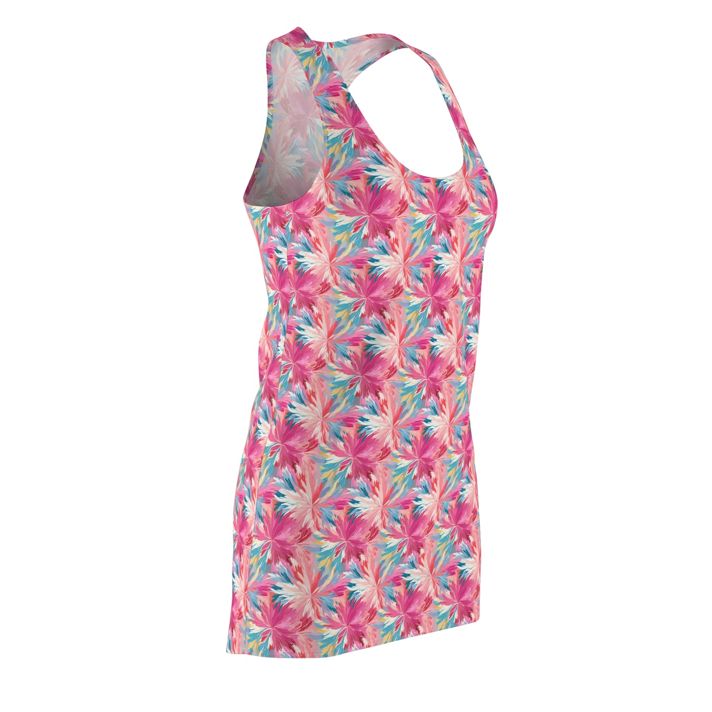 Pastel Whispers: Muted Watercolor Flowers in Pinks, Yellows, and Blues Women's Racerback Dress XS - 2XL