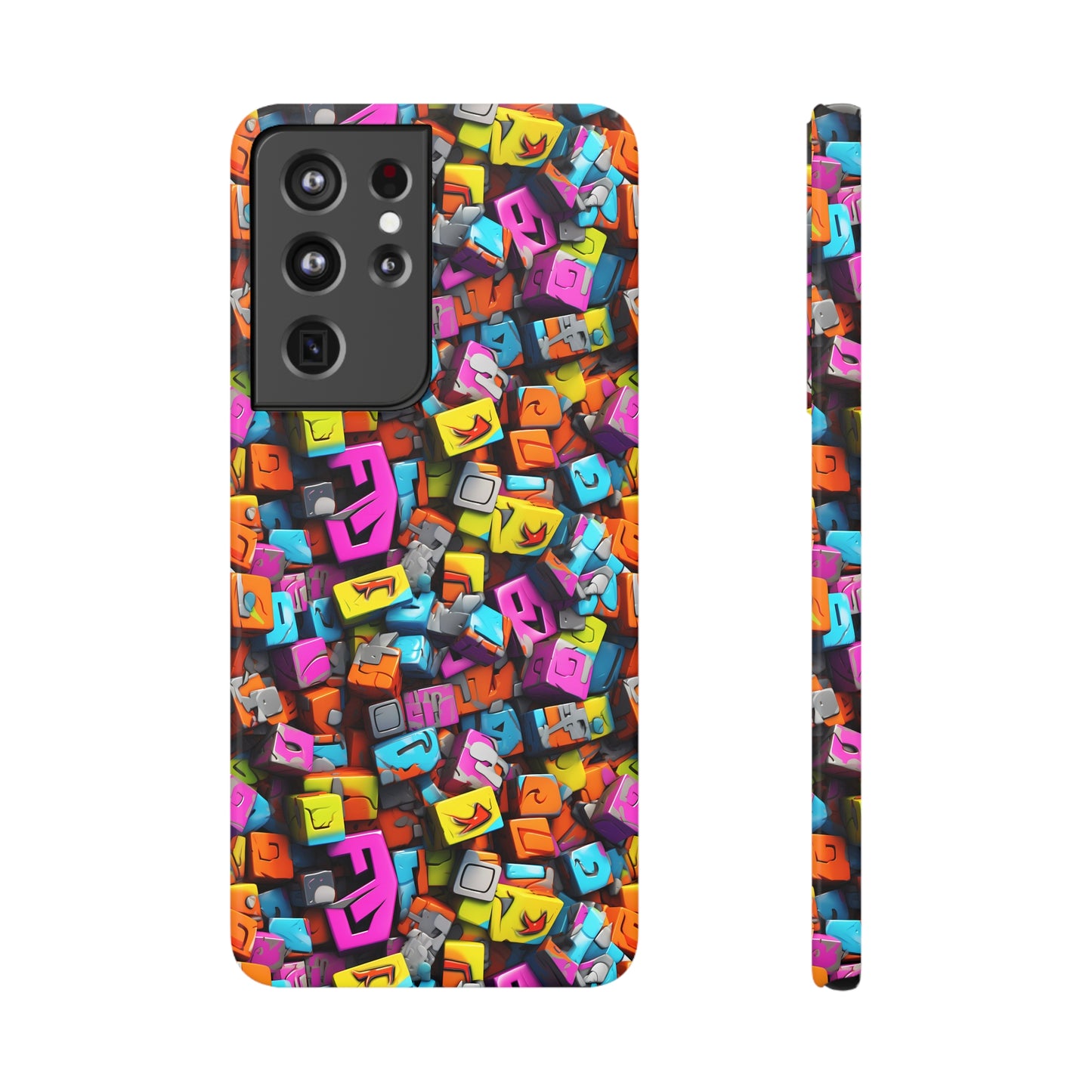 3D Abstract Colorful Block Design Samsung Slim Cases