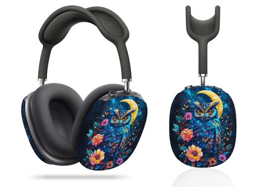 Mystic Moonlight Owl in Enchanted Floral and Celestial Print AirPod Max Case Protective Covers