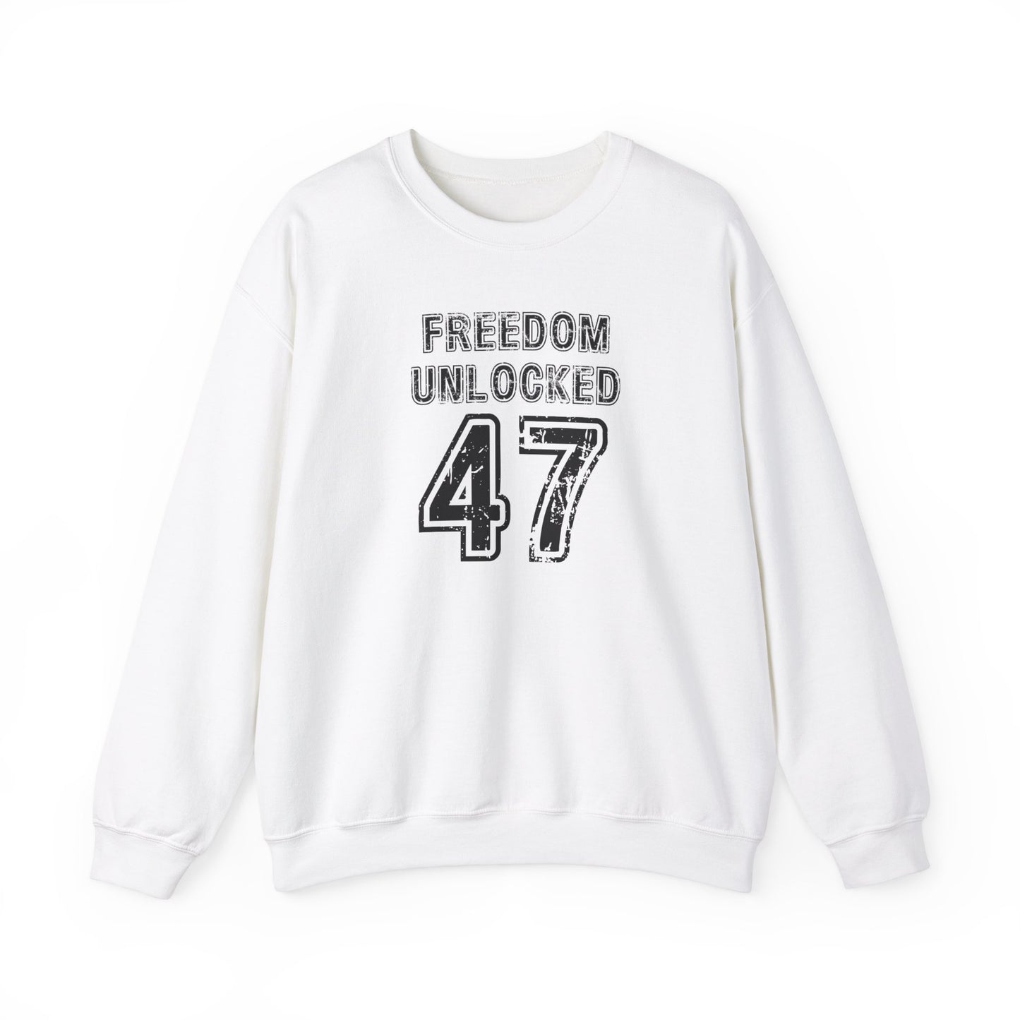 Freedom Unlock 47 in Black Crewneck Sweatshirt Unisex S-5XL