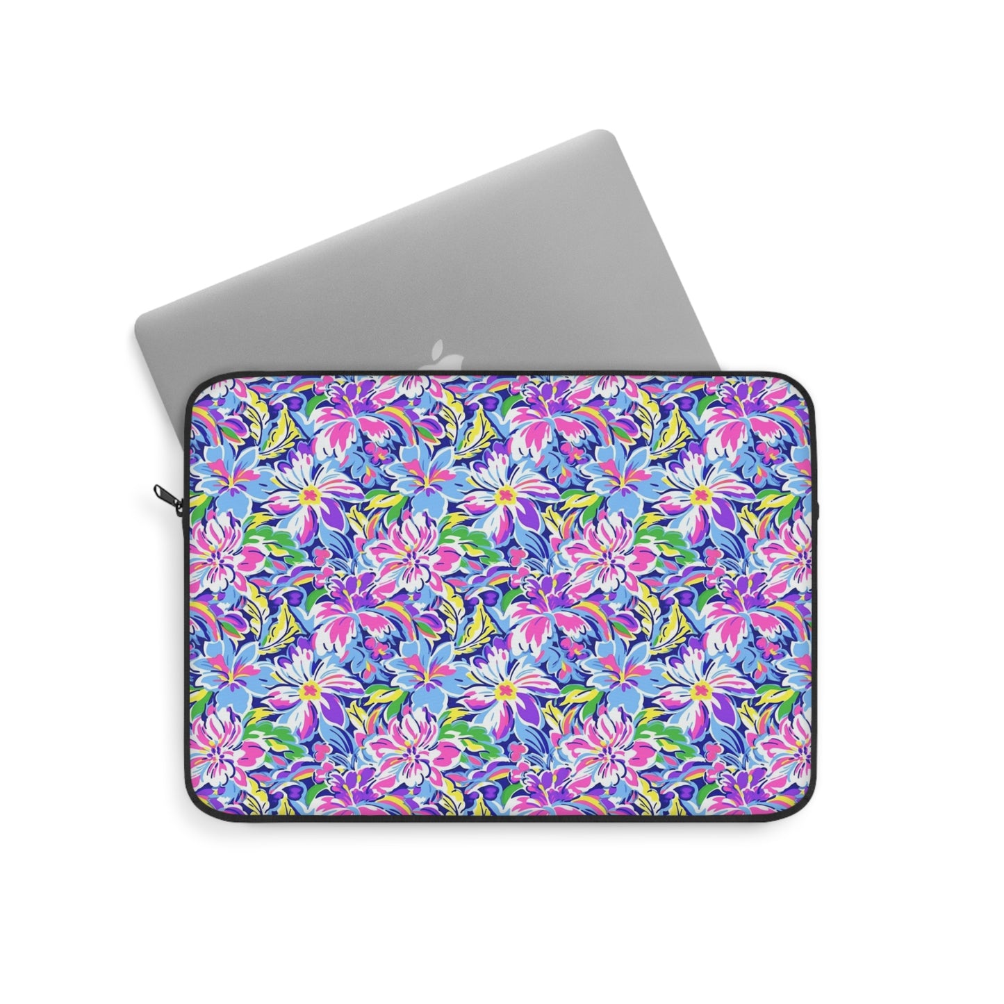 Tropical Burst: Vibrant Summer Flowers in Full Bloom Laptop or Ipad Protective Sleeve Three Sizes Available