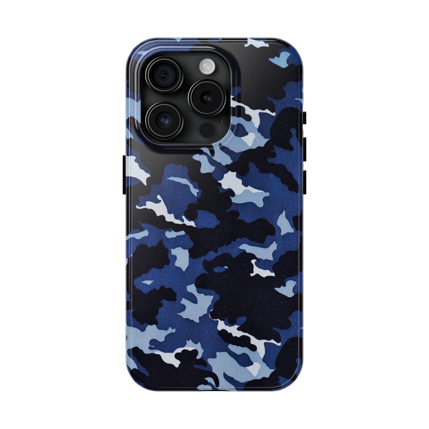 Deep Sea Concealment: Navy Blue Camouflage Iphone Tough Phone Case