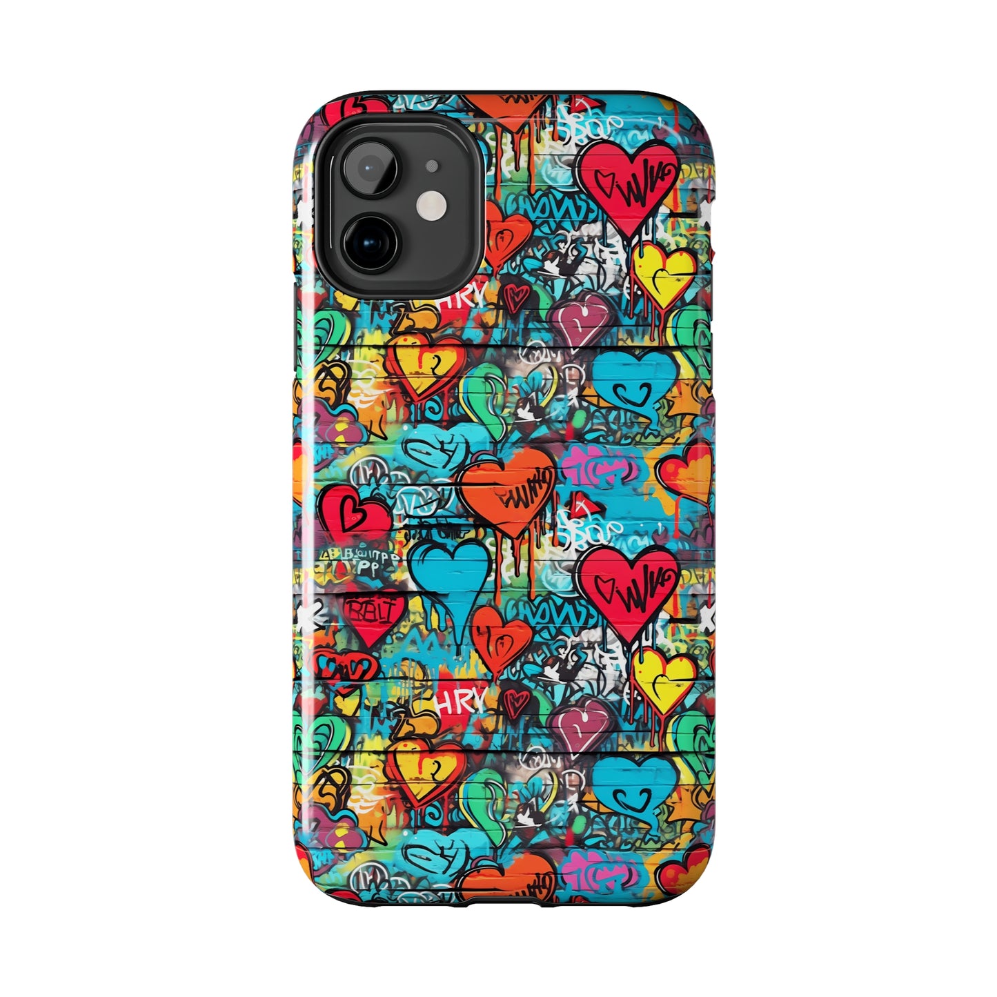 Street Art Graffiti Hearts Design Iphone Tough Phone Case